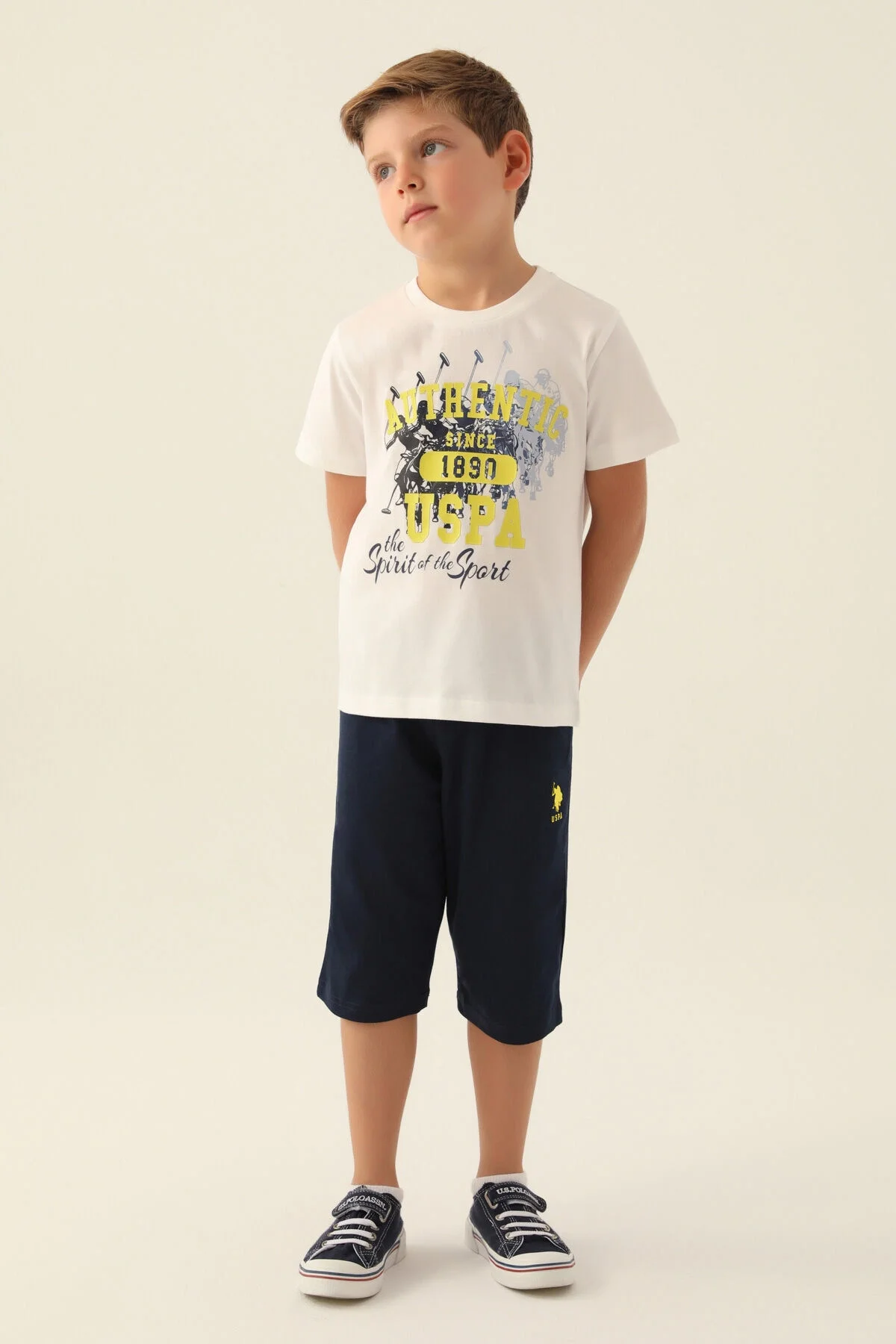 U.S. Polo Assn Erkek Çocuk Krem Kapri Takım