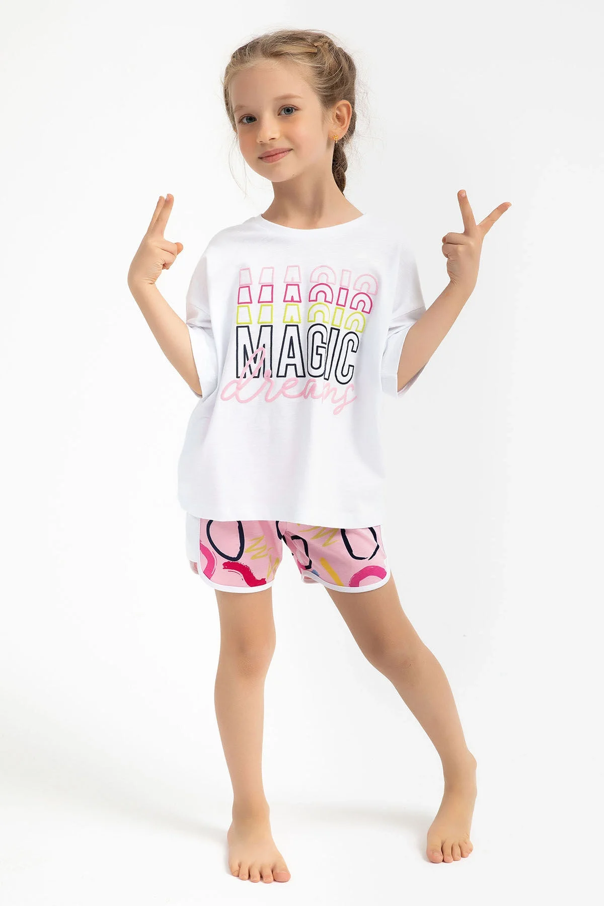 Rolypoly Kız Çocuk Beyaz Şort Takım