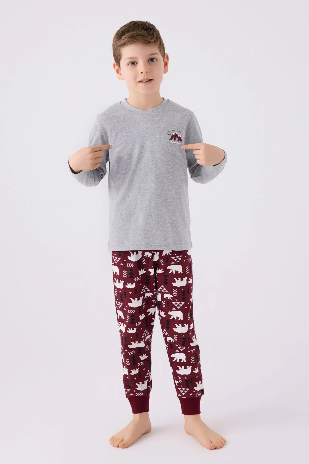 Arnetta Erkek Çocuk Gri Pijama Takımı