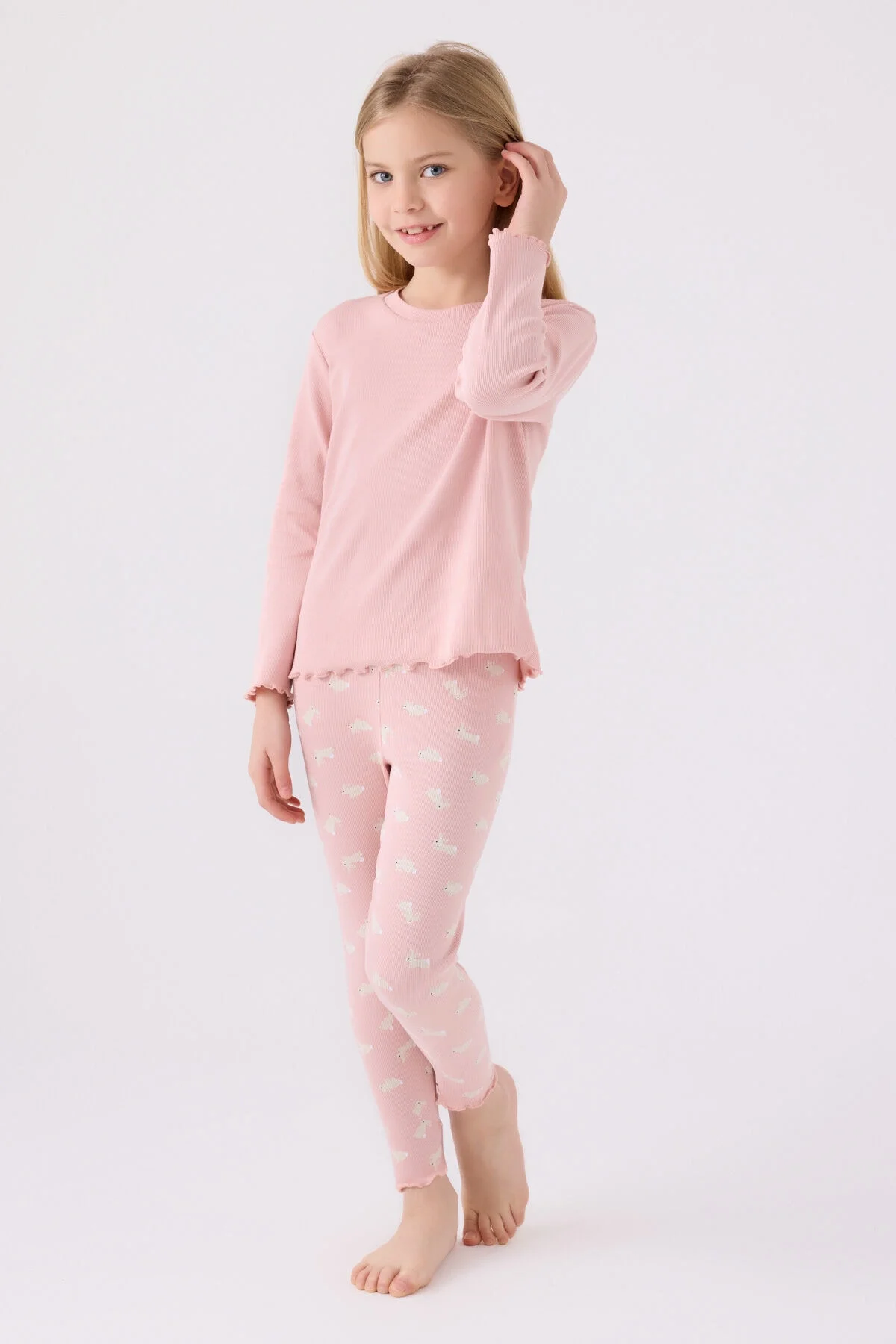 Rolypoly Kız Çocuk Pembe Pijama Takımı