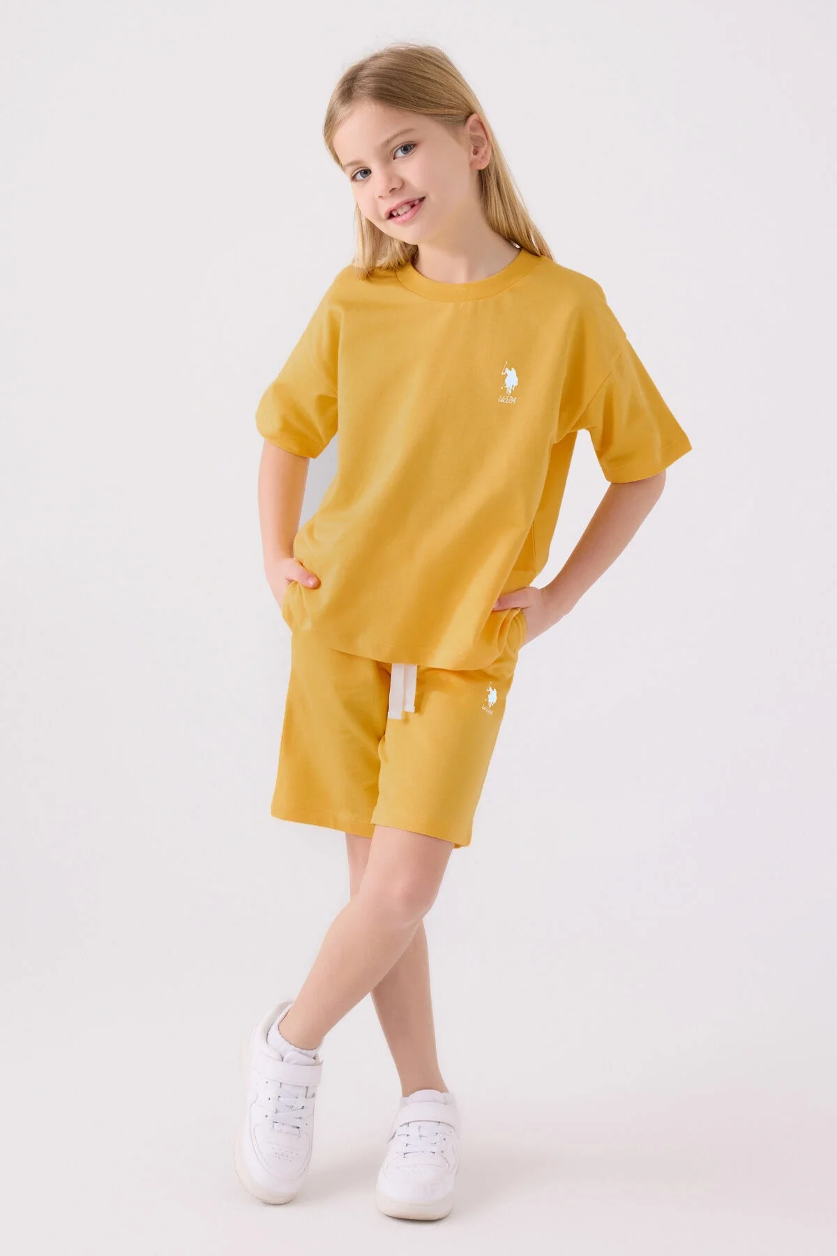 U.S. Polo Assn Kız Çocuk Sarı Bermuda Takım
