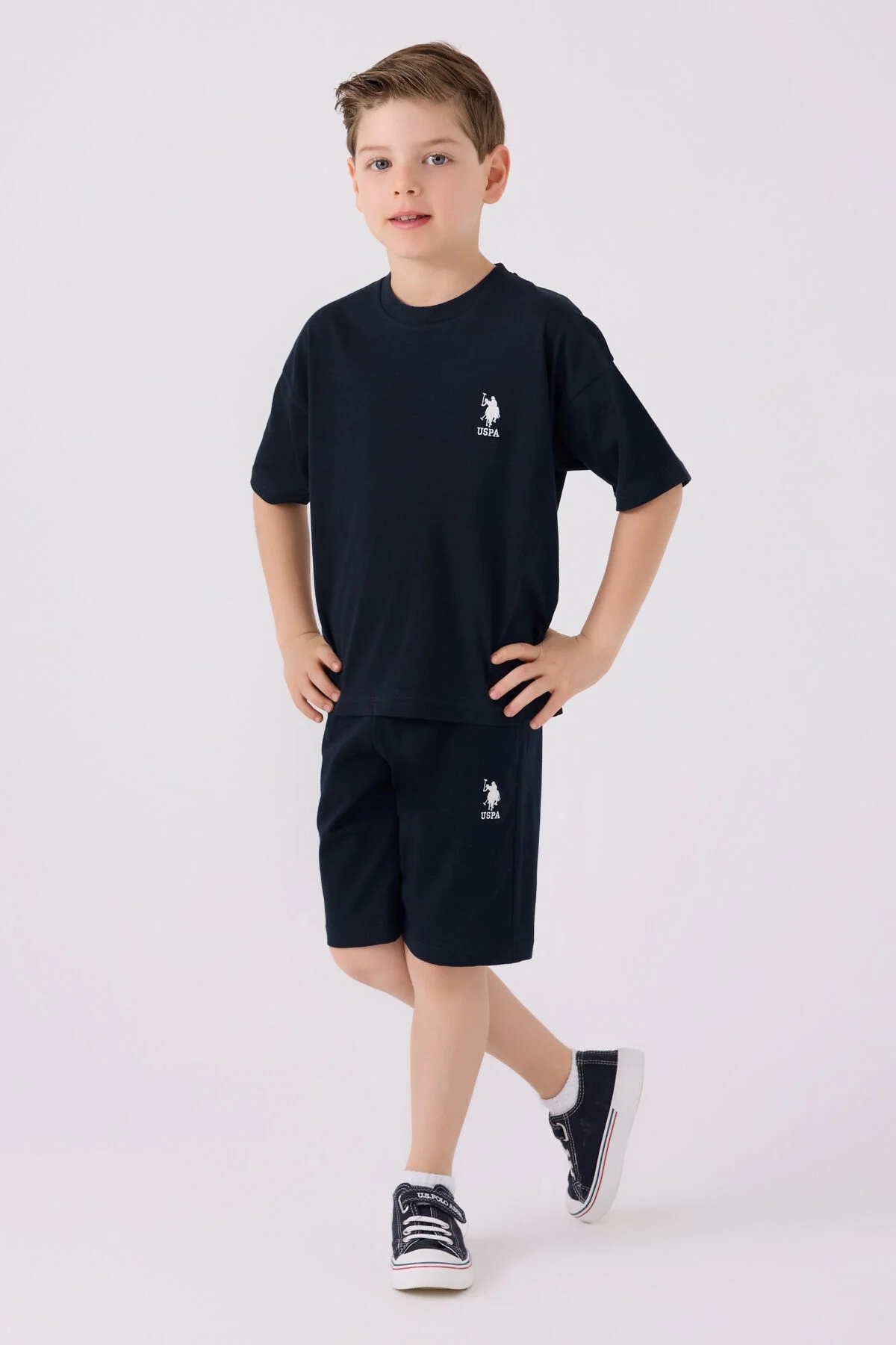 U.S. Polo Assn Erkek Çocuk Siyah Bermuda Takım