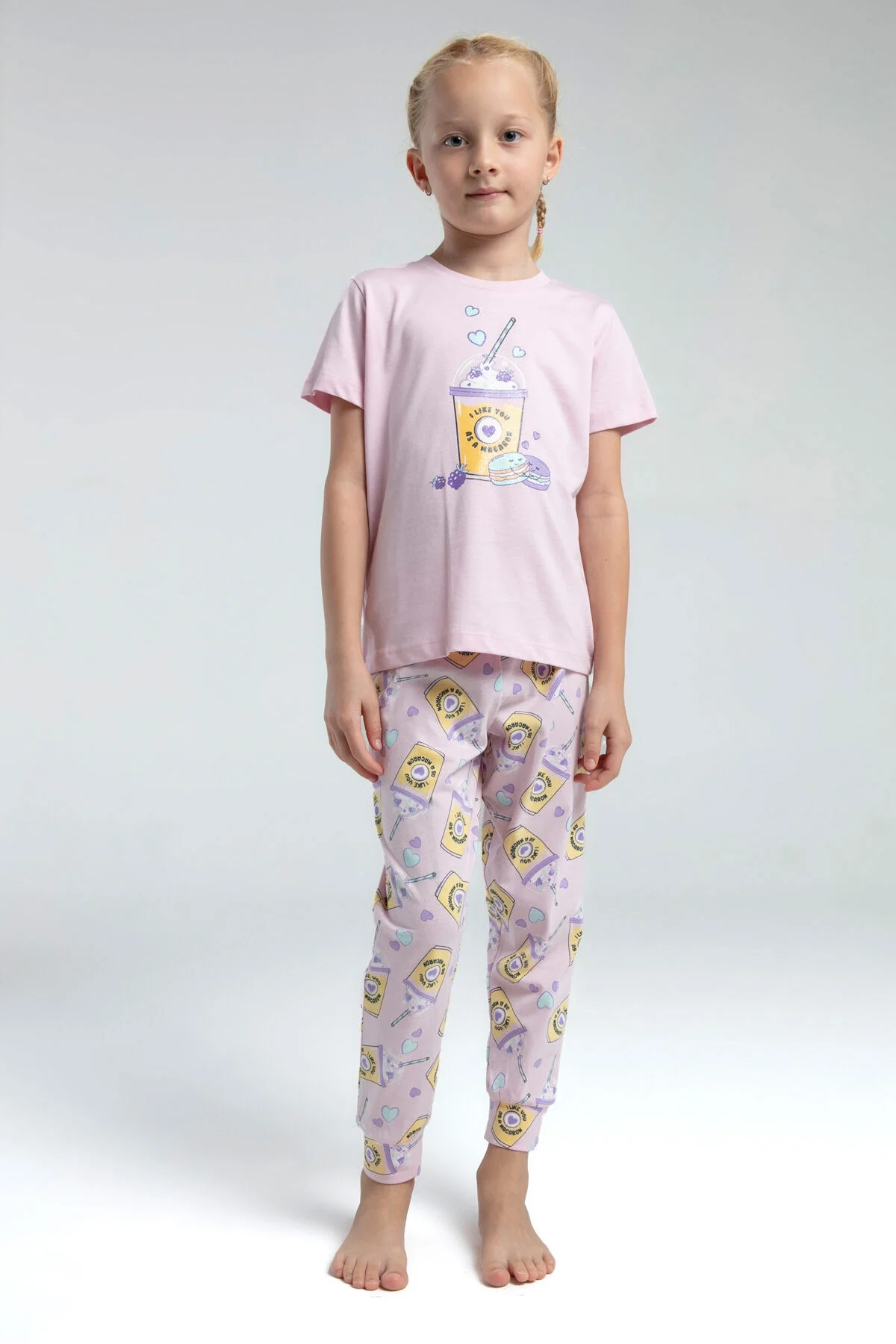 Rolypoly Kız Çocuk Pembe Pijama Takımı