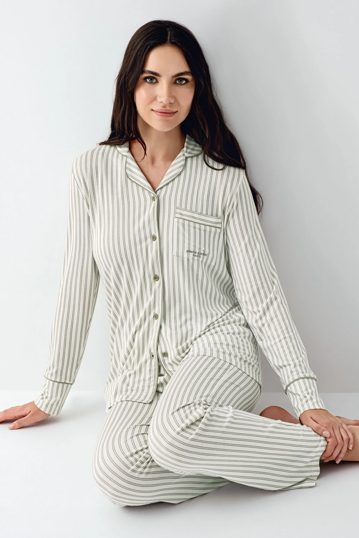 Pierre Cardin Kadın Yeşil Gömlek Pijama