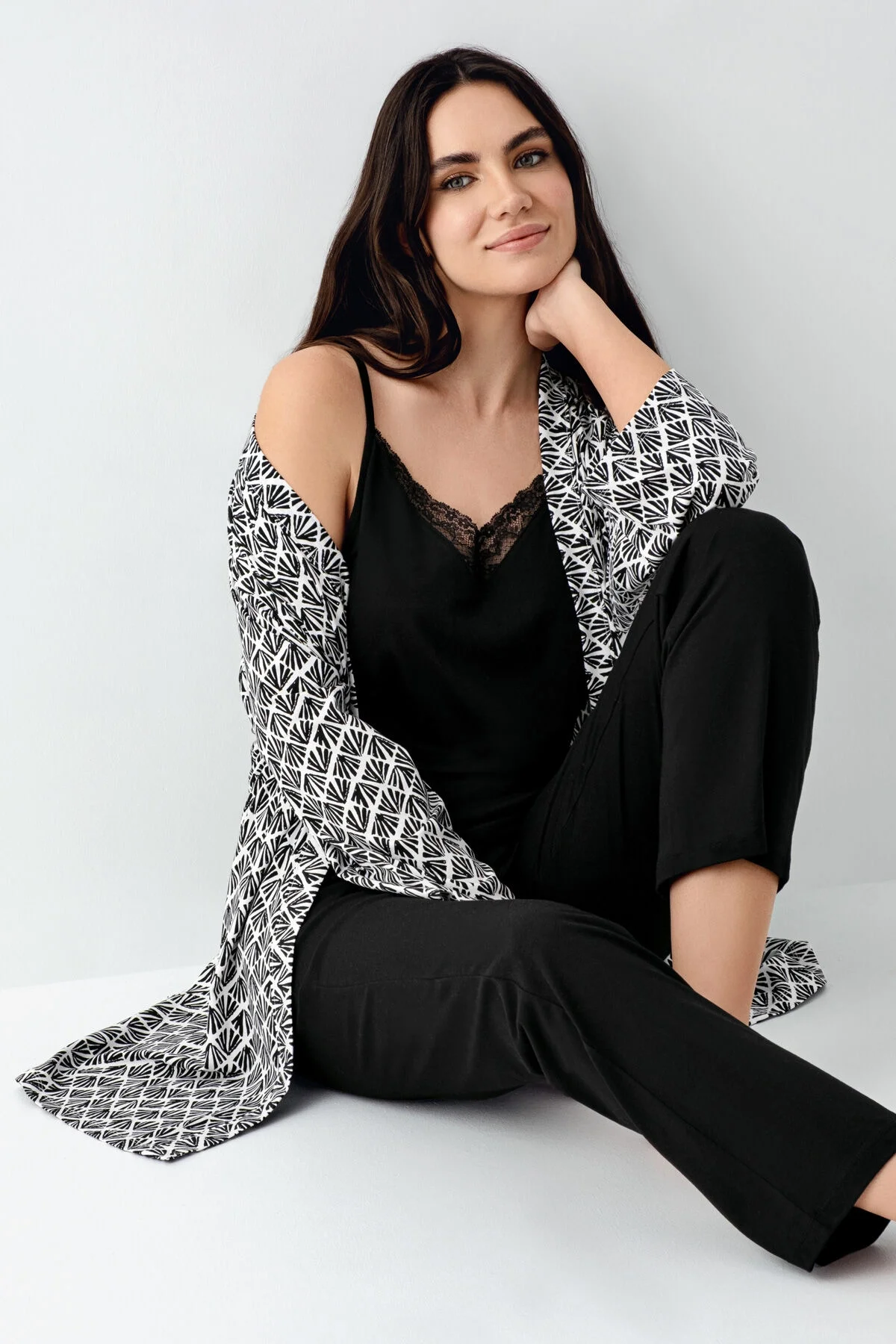 Pierre Cardin Kadın Siyah Sabahlık