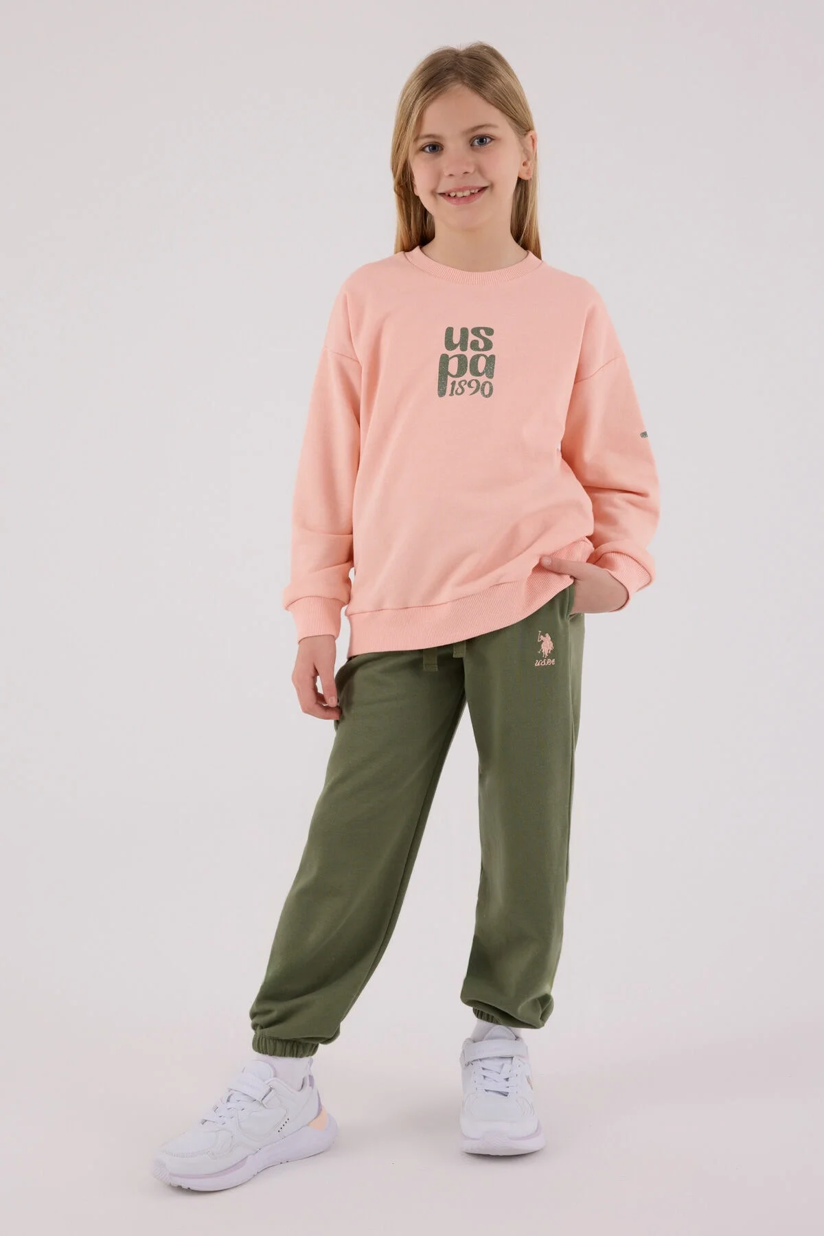 U.S. Polo Assn Kız Çocuk Turuncu Eşofman Takımı