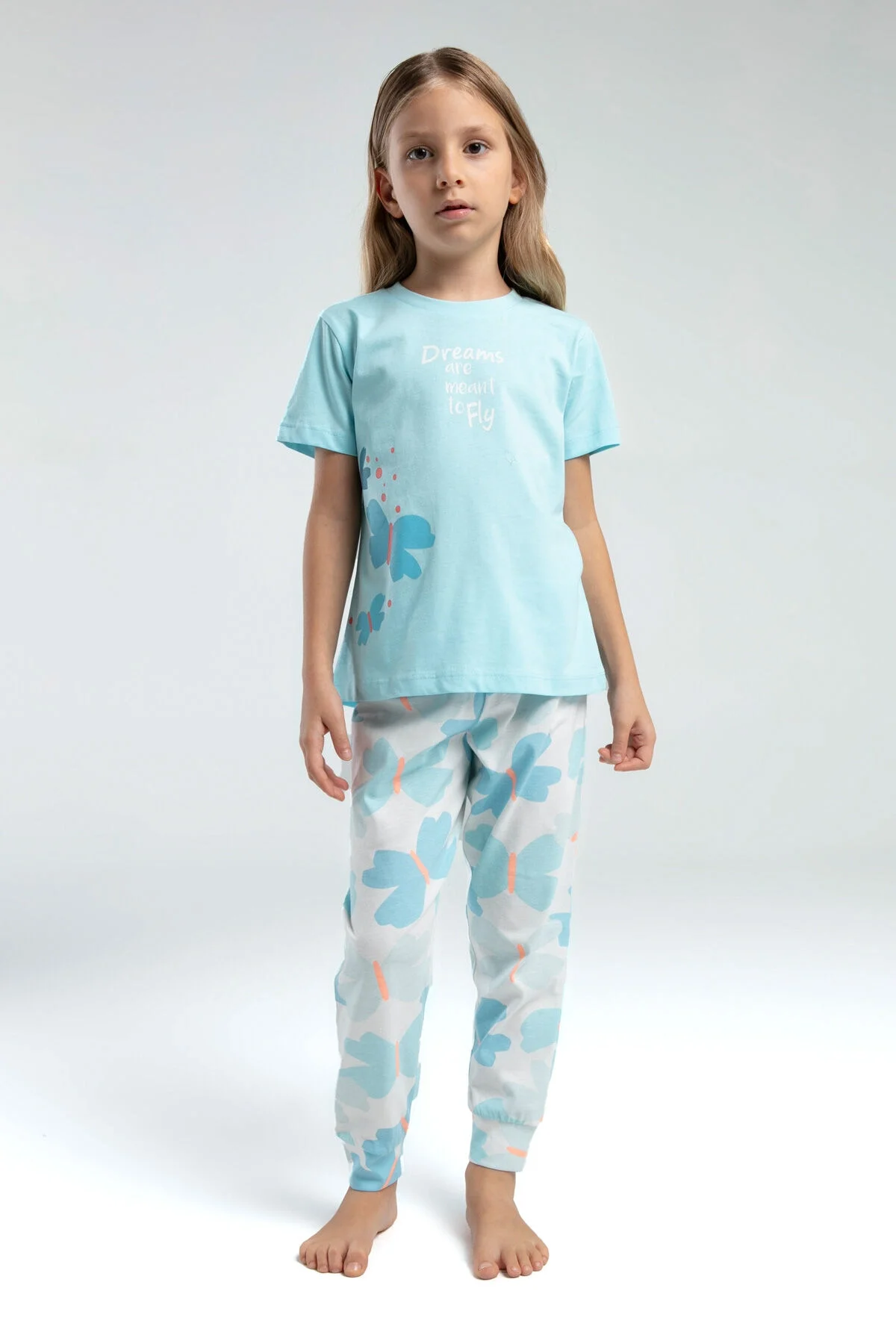 Rolypoly Kız Çocuk Mavi Pijama Takımı