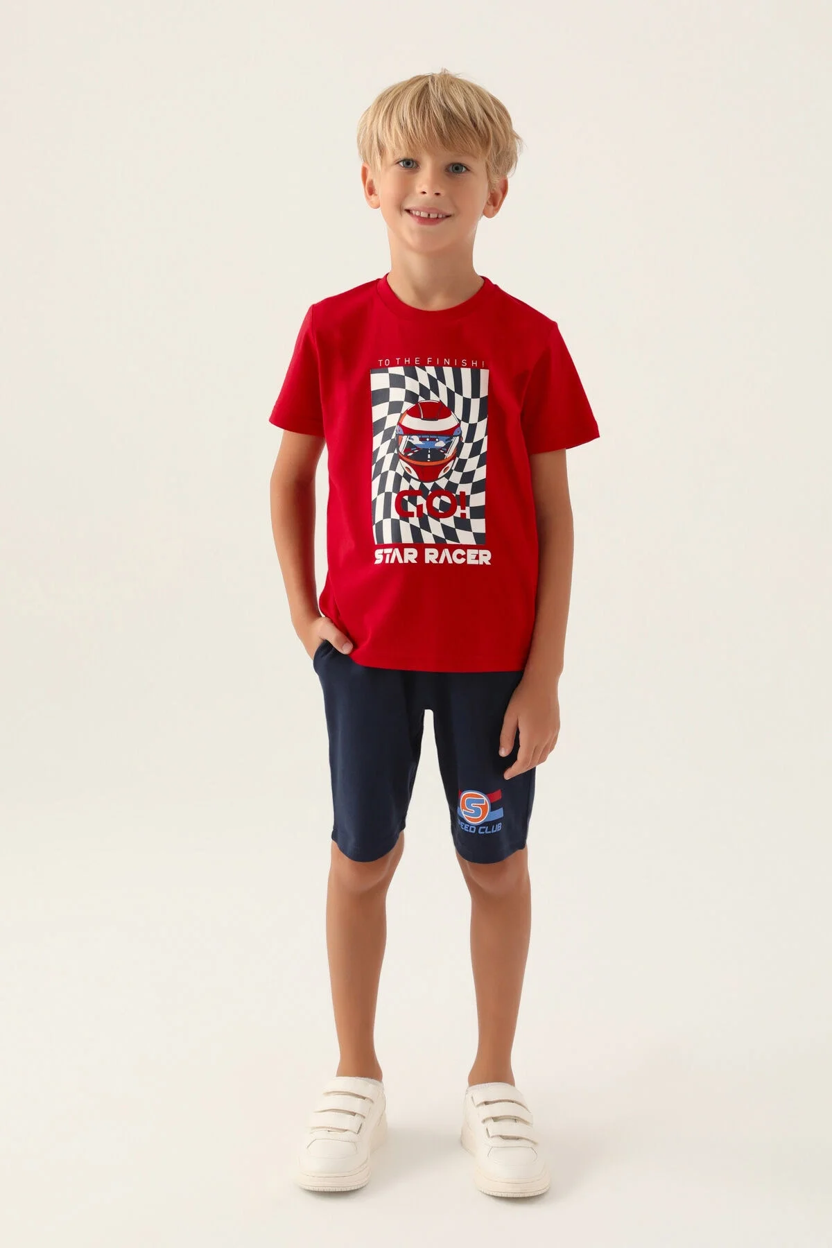 Rolypoly Erkek Çocuk Kırmızı Bermuda Takım