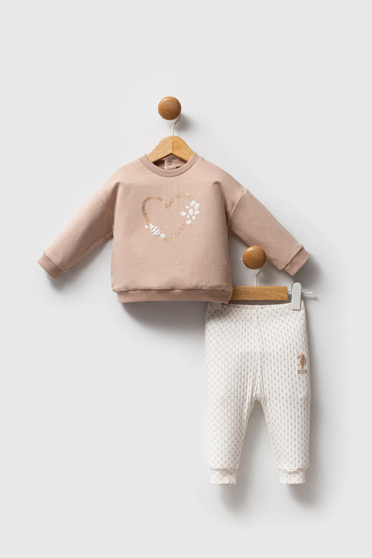 U.S. Polo Assn Kız Bebek Kahverengi Takım