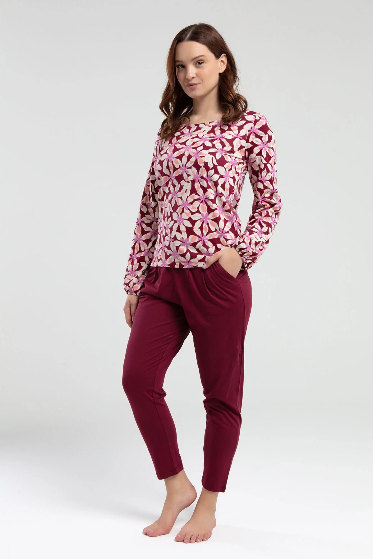 Arnetta Kadın Bordo Pijama Takımı