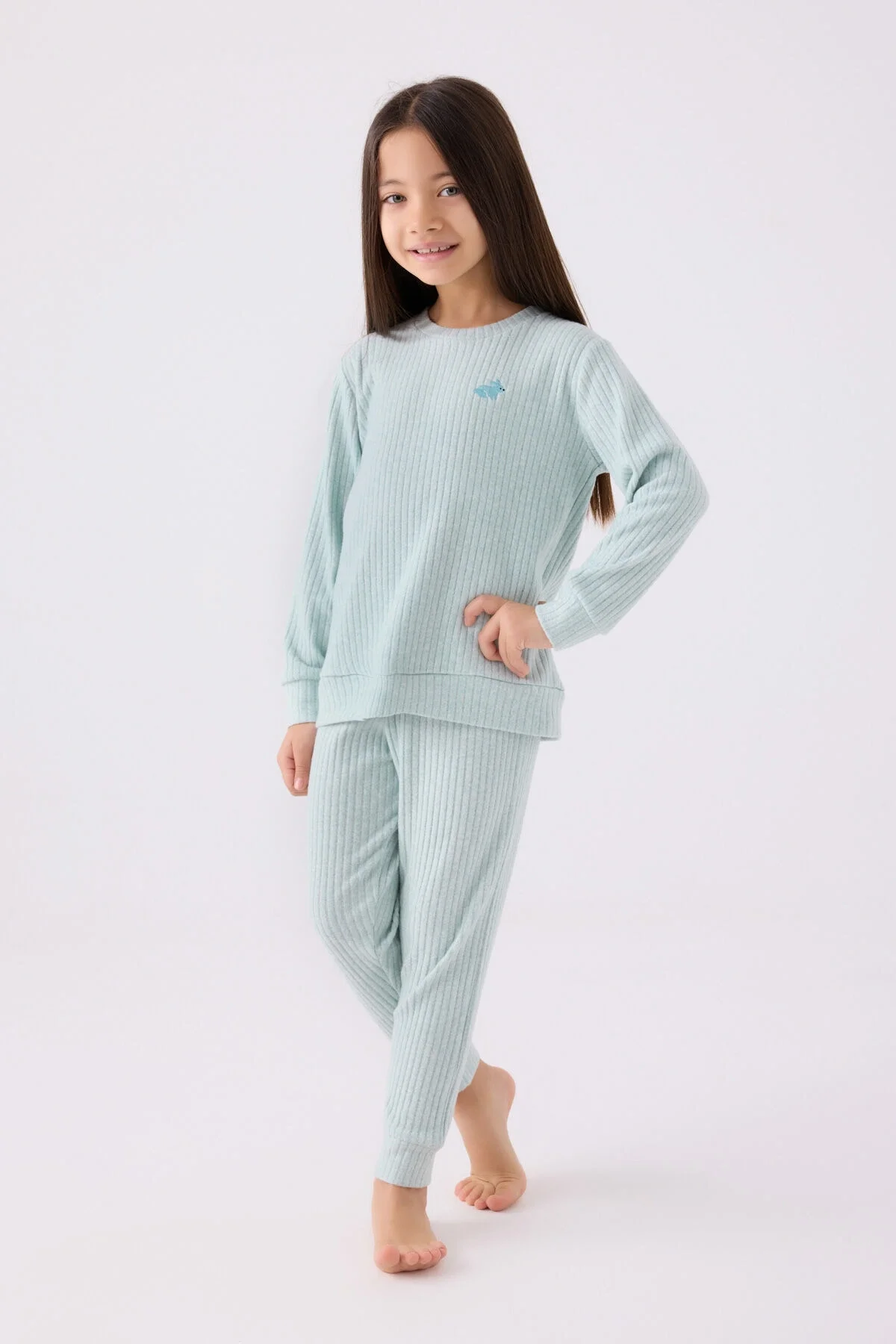 Rolypoly Kız Çocuk Mavi Pijama Takımı
