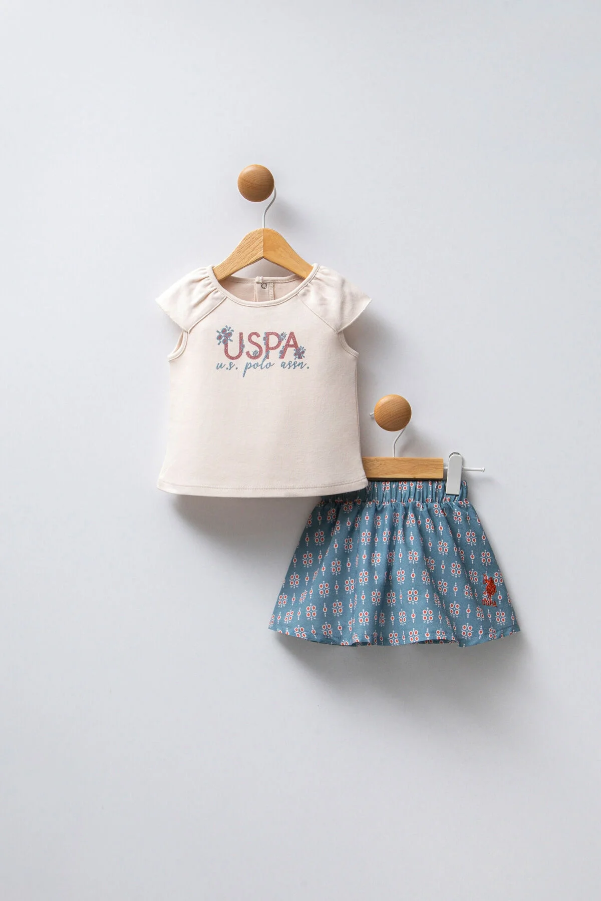 U.S. Polo Assn Kız Bebek Krem Takım