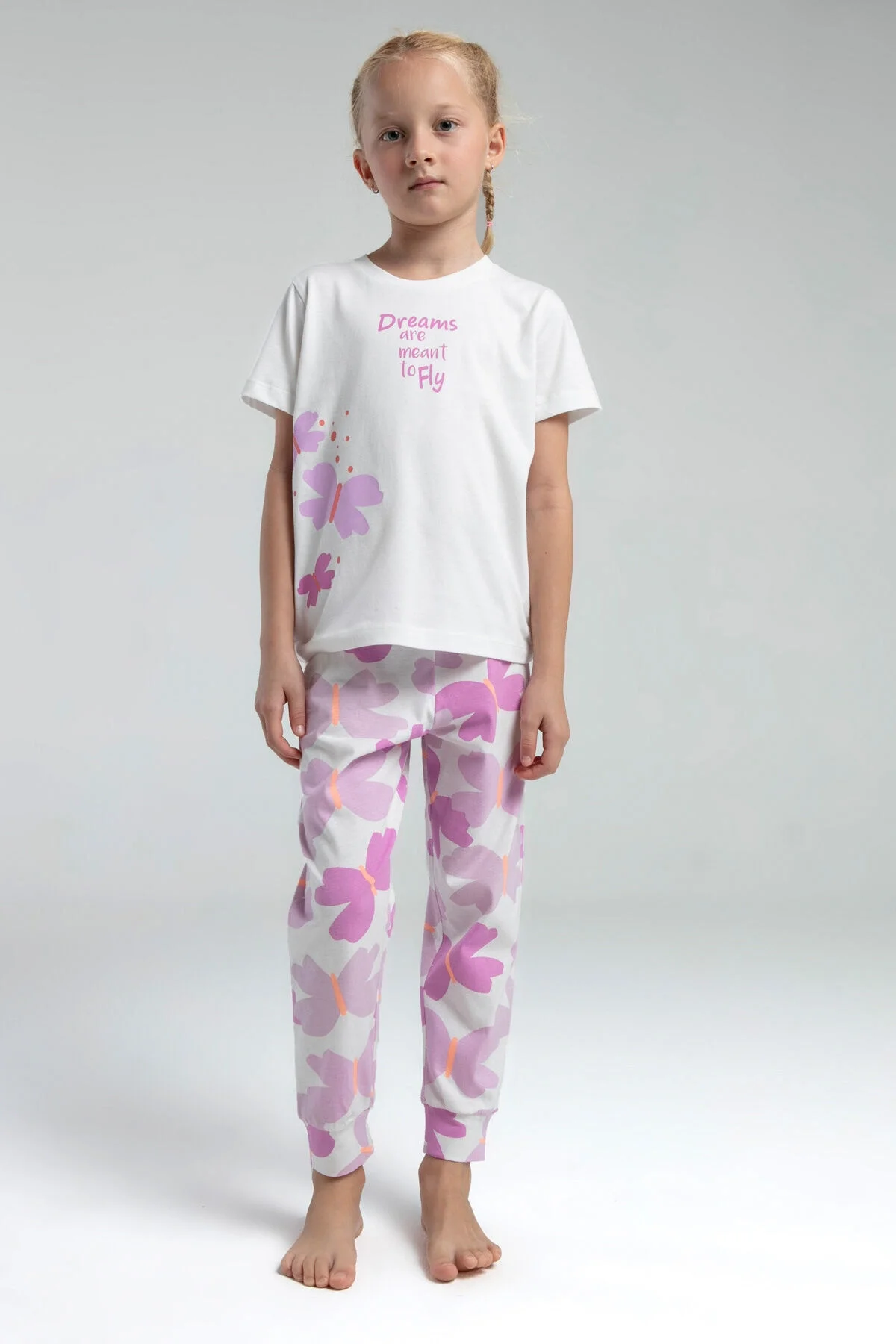 Rolypoly Kız Çocuk Beyaz Pijama Takımı