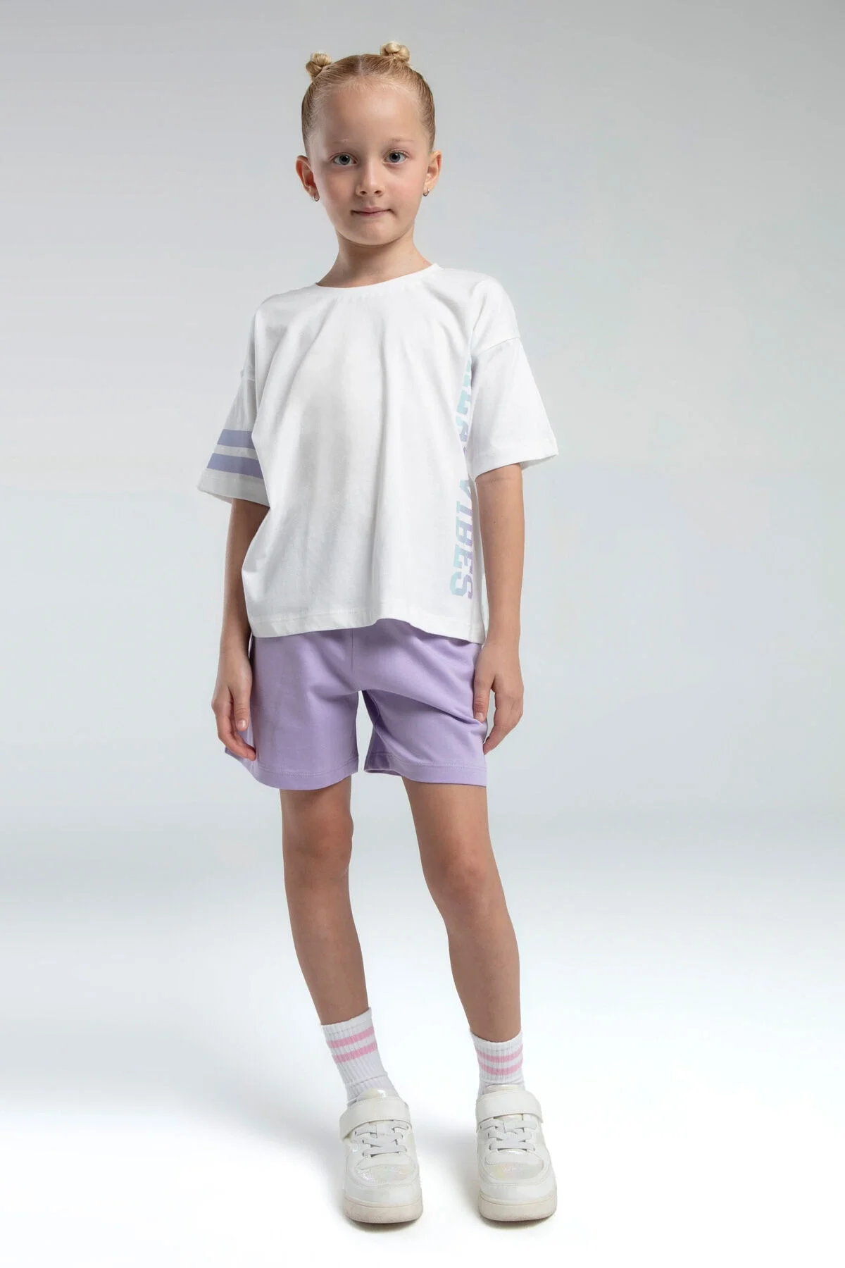 Rolypoly Kız Çocuk Mor Şort Takım