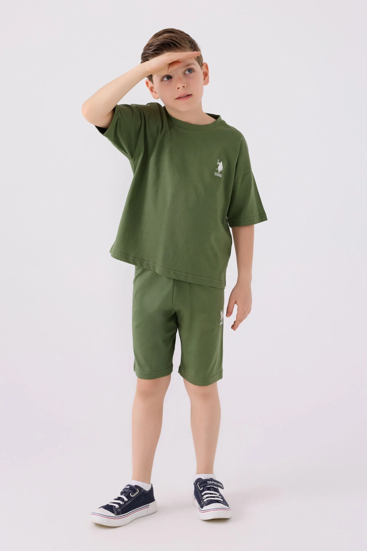 U.S. Polo Assn Erkek Çocuk Yeşil Bermuda Takım