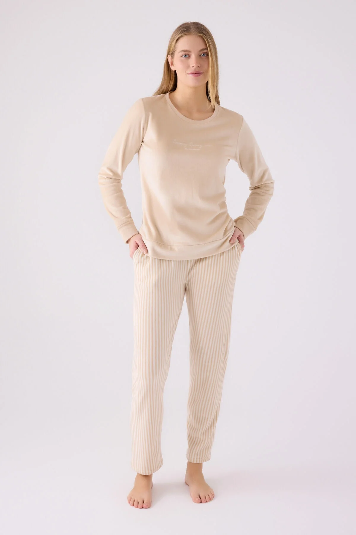 Pierre Cardin Kadın Krem Pijama Takımı