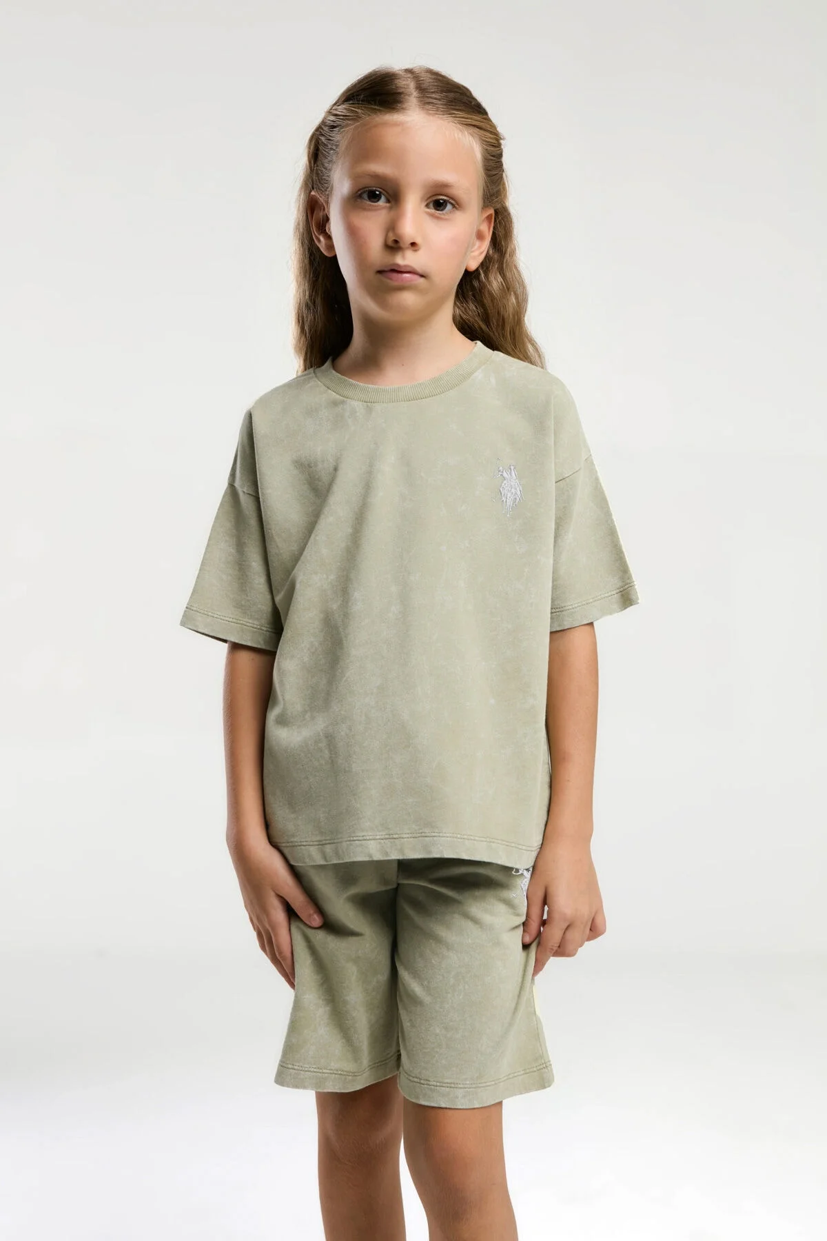 U.S. Polo Assn Kız Çocuk Yeşil Bermuda Takım