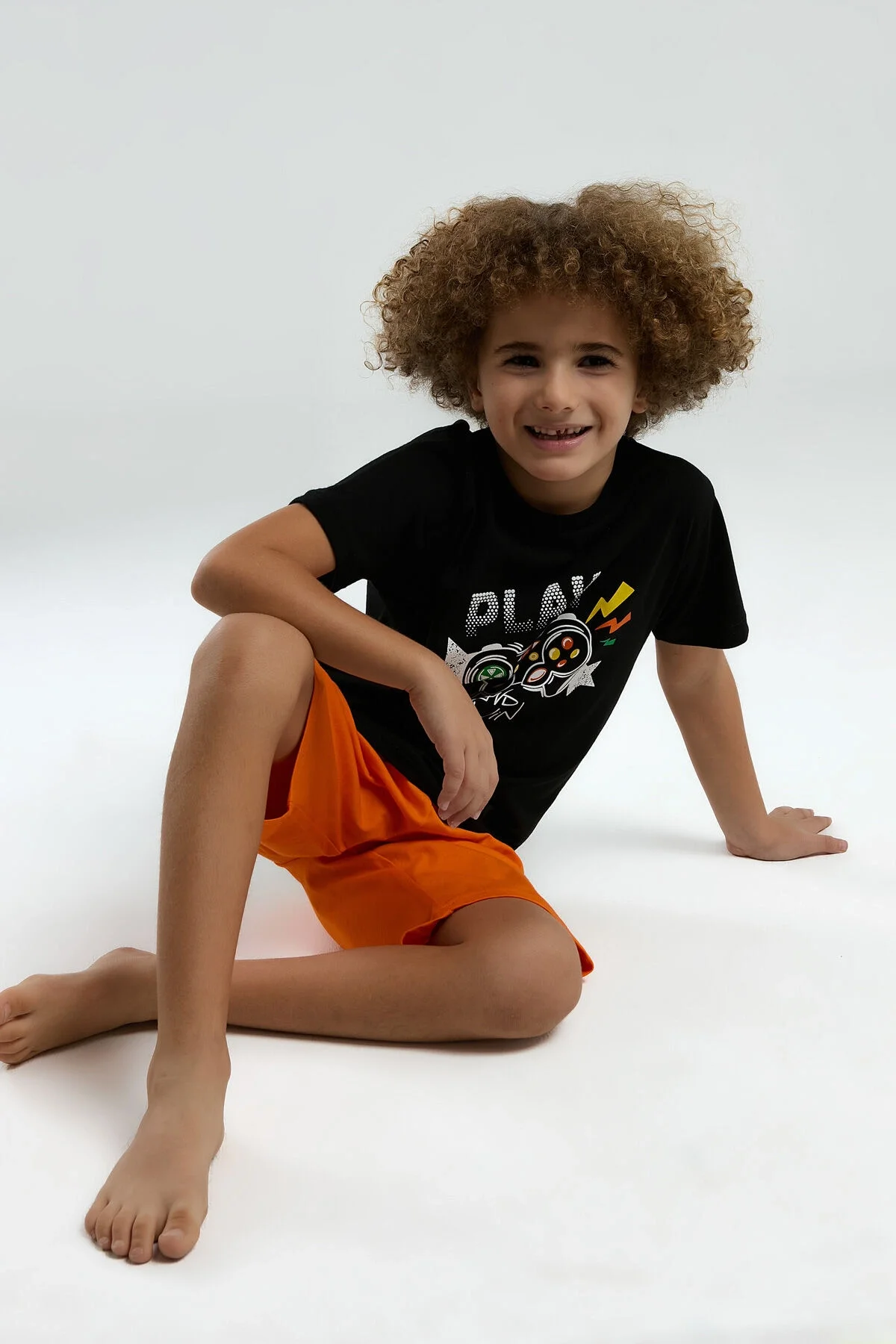 Rolypoly Erkek Çocuk Siyah Bermuda Takım