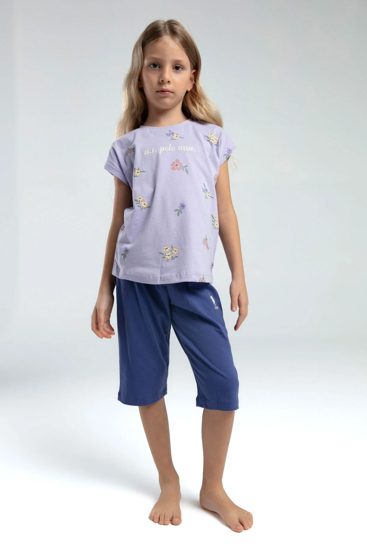 U.S. Polo Assn Kız Çocuk Mor Kapri Takımı