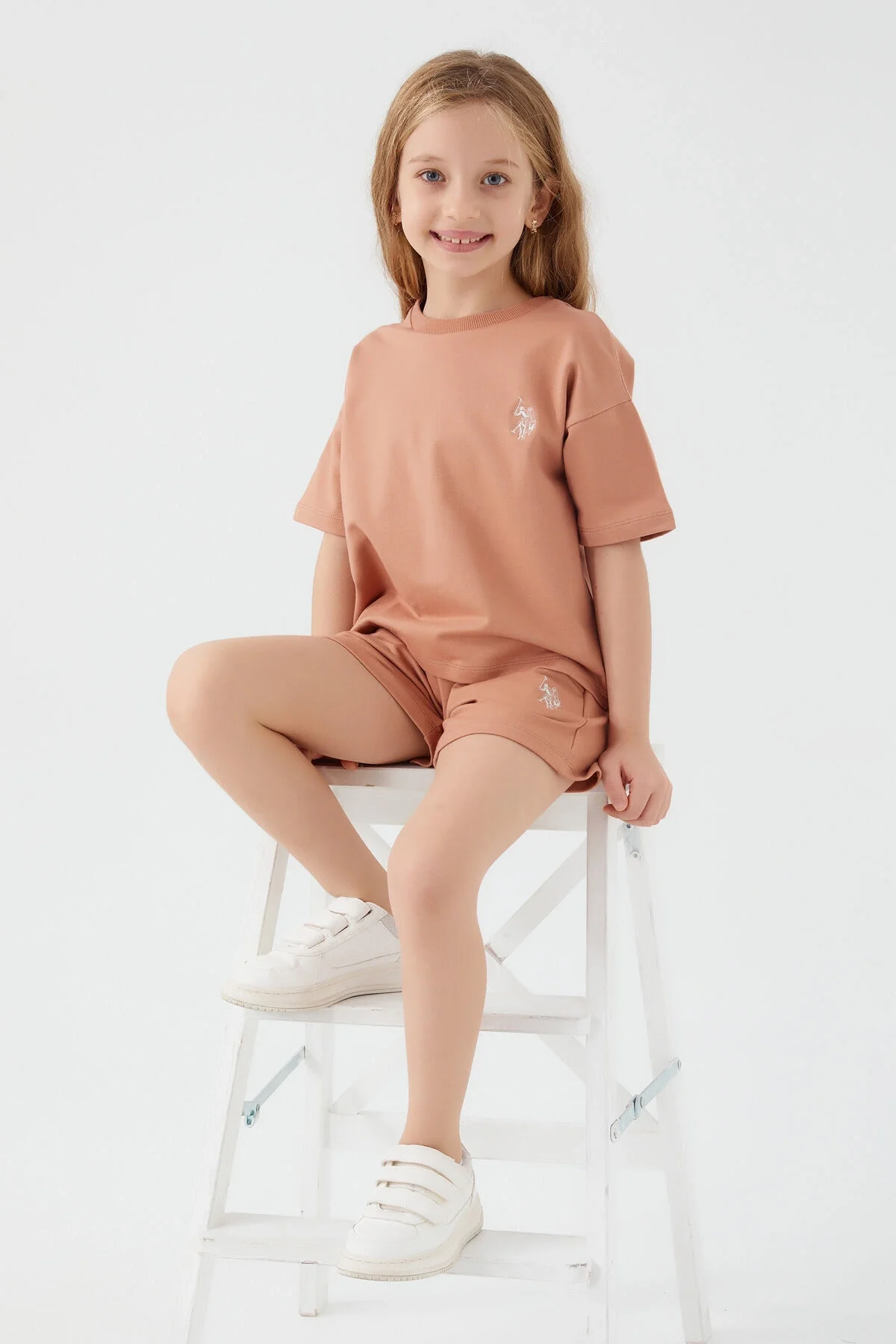 U.S. Polo Assn Kız Çocuk Bordo Şort Takım