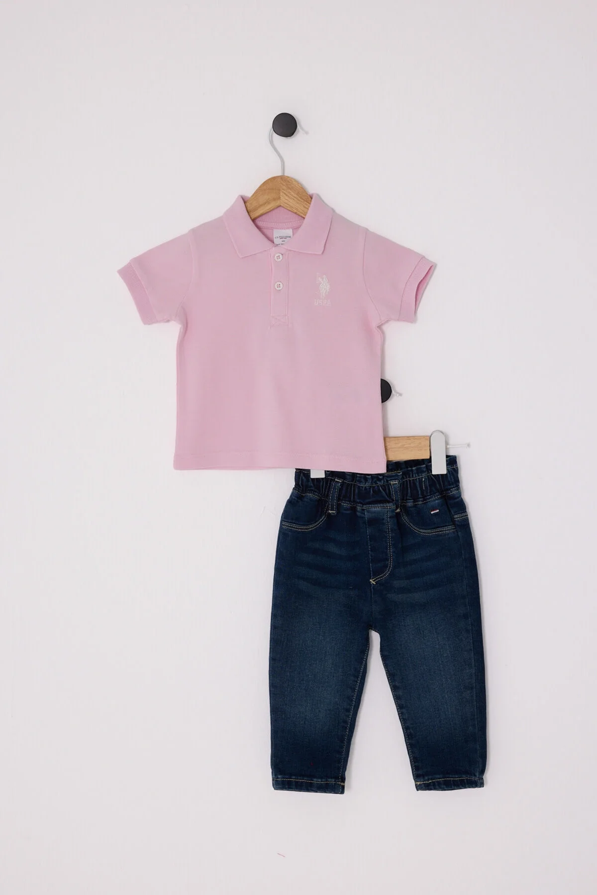 U.S. Polo Assn Kız Bebek Pembe Takım