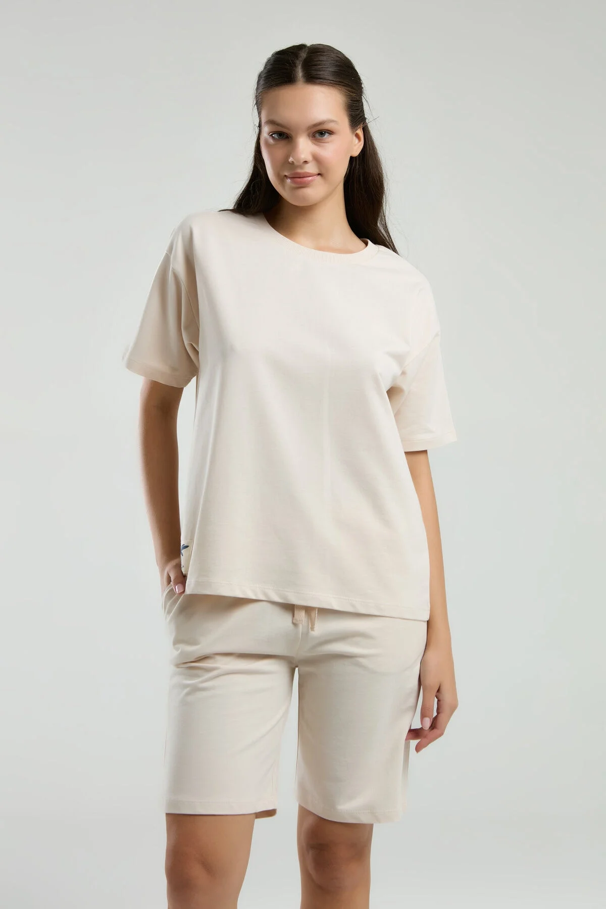 Rolypoly Kadın Krem Şort Takım