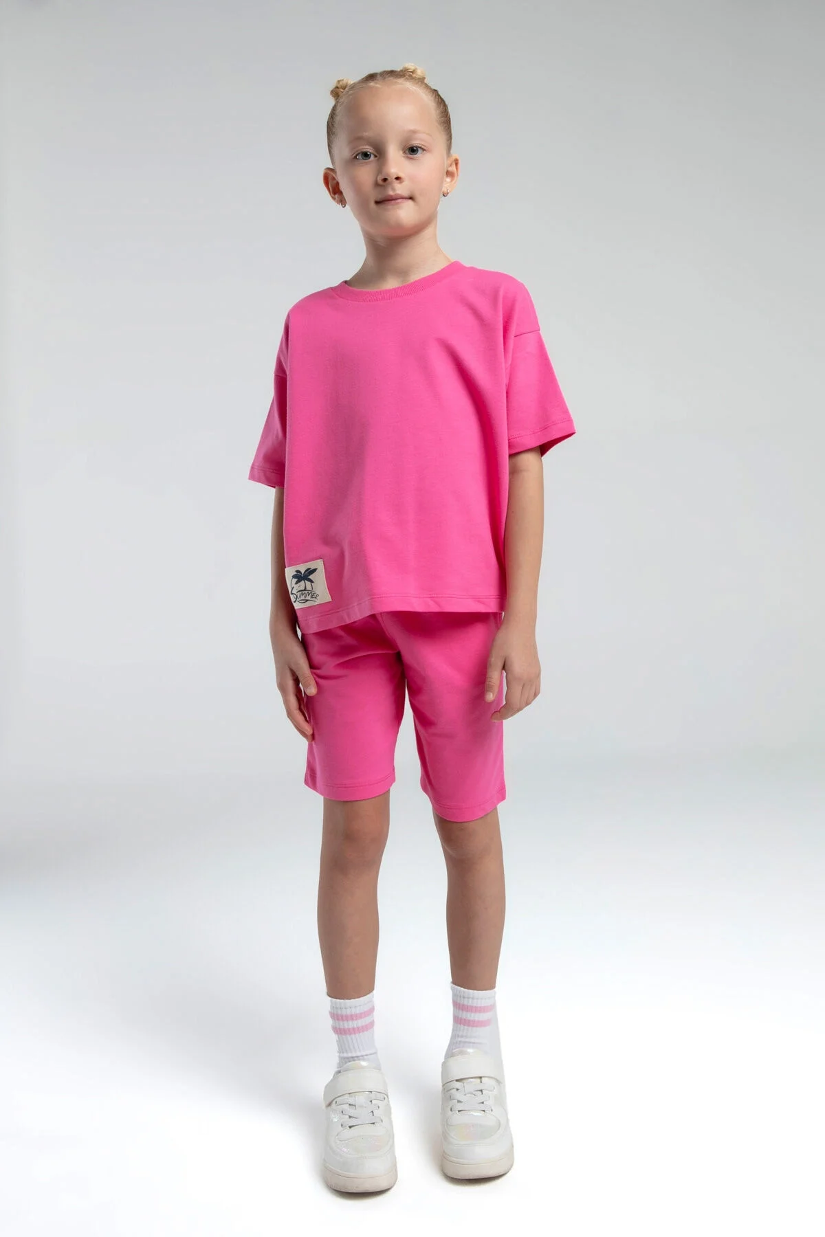 Rolypoly Kız Çocuk Pembe Bermuda Takım