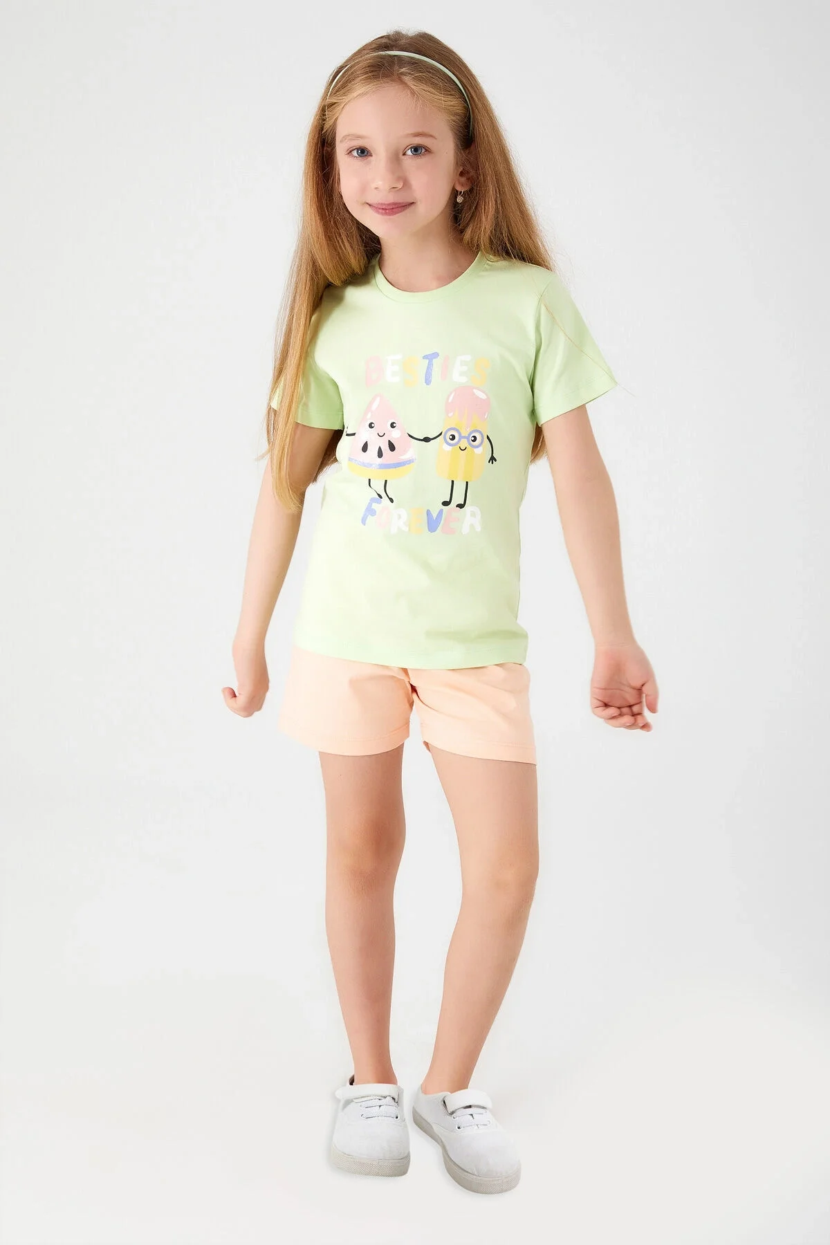 Rolypoly Kız Çocuk Yeşil Şort Takım