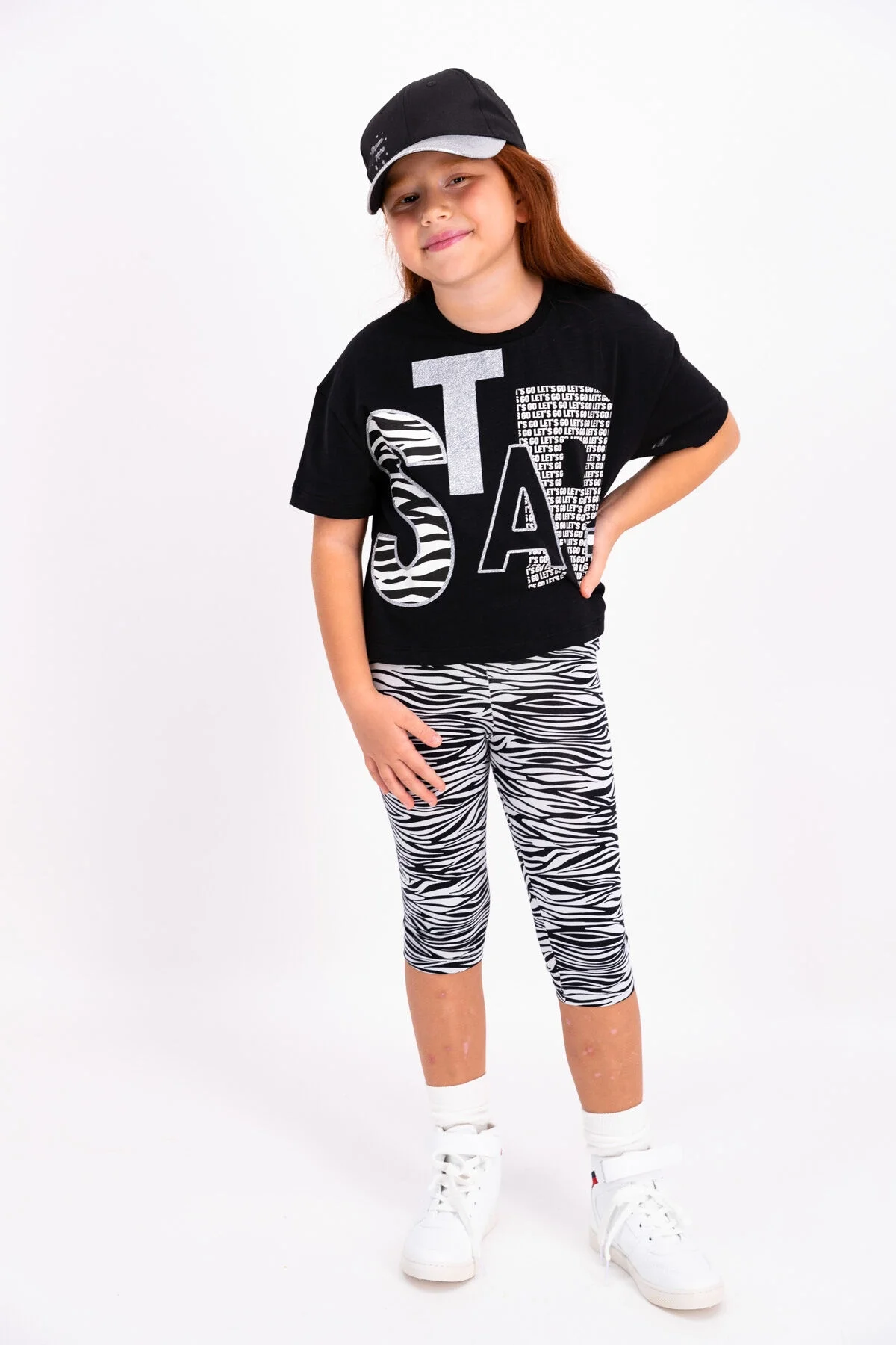 Rolypoly Kız Çocuk Siyah Kapri Takımı