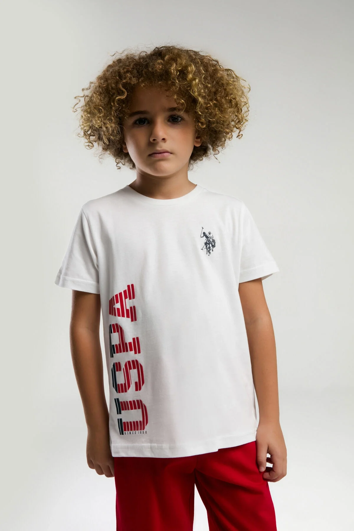 U.S. Polo Assn Erkek Çocuk Beyaz Bermuda Takım