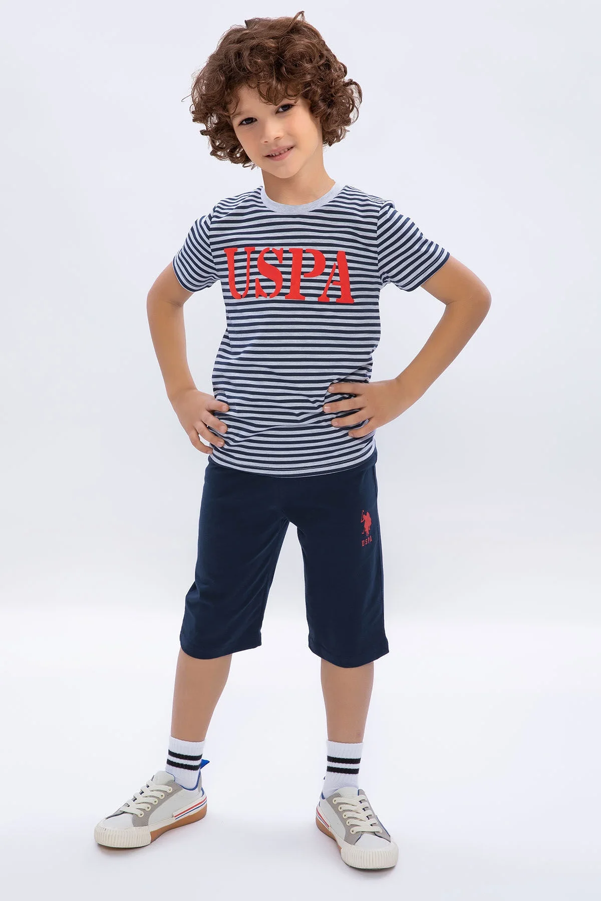 U.S. Polo Assn Erkek Çocuk Lacivert Kapri Takım