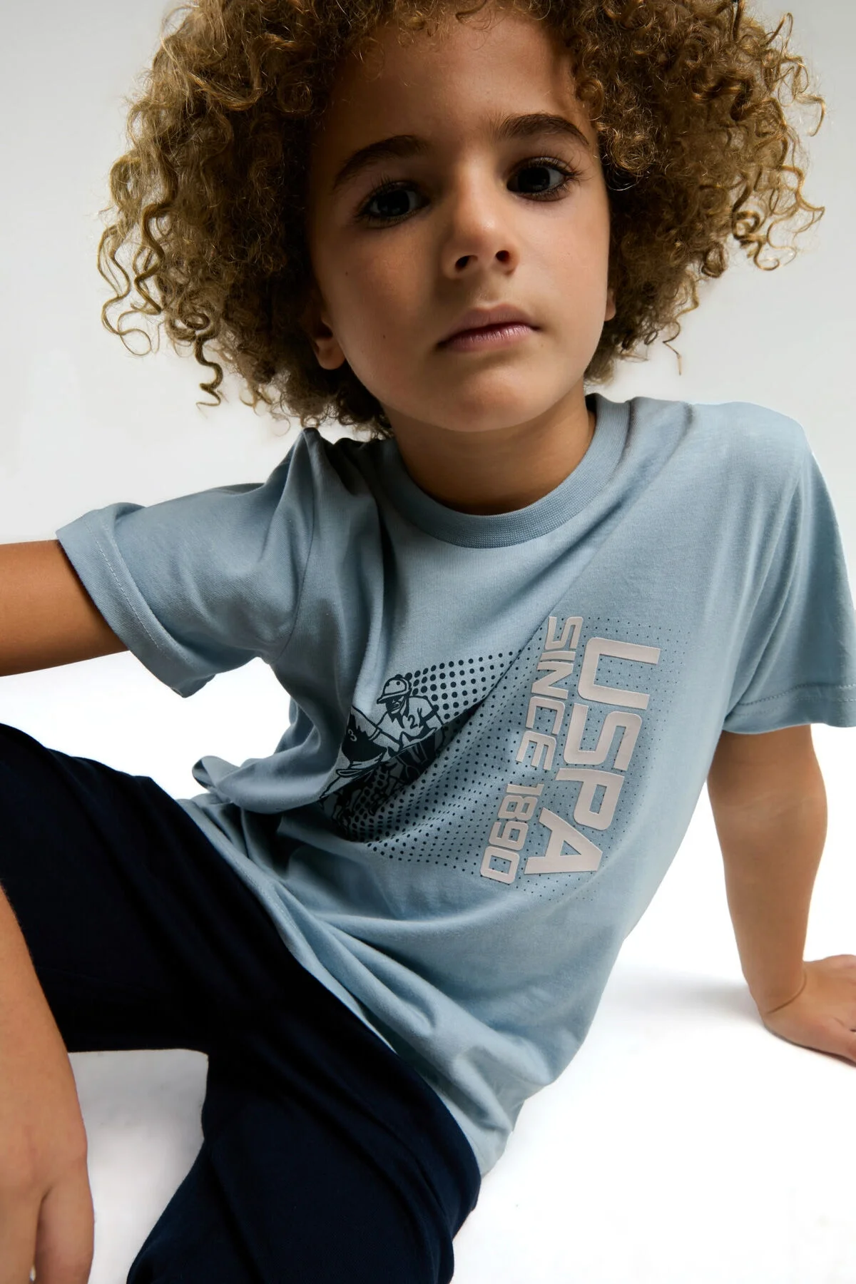 U.S. Polo Assn Erkek Çocuk Mavi Bermuda Takım