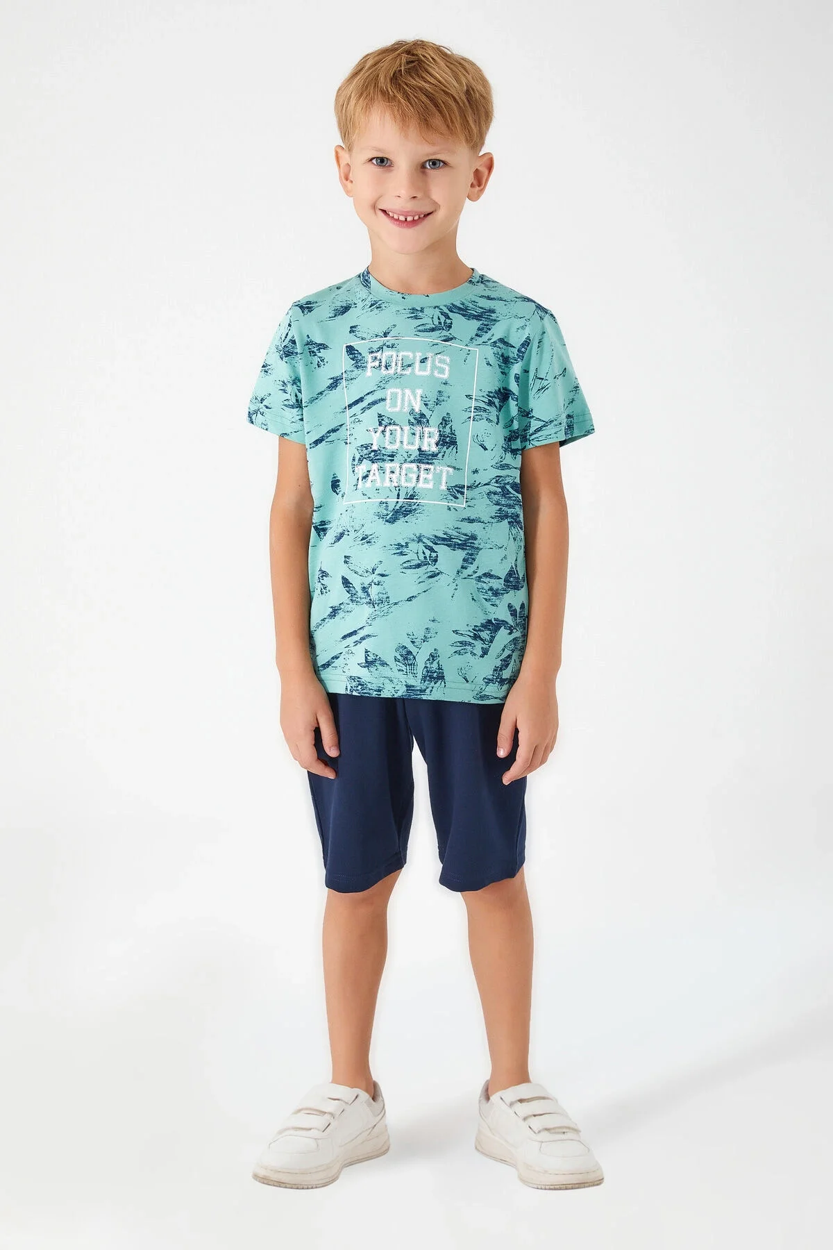 Arnetta Erkek Çocuk Mavi Bermuda Takım