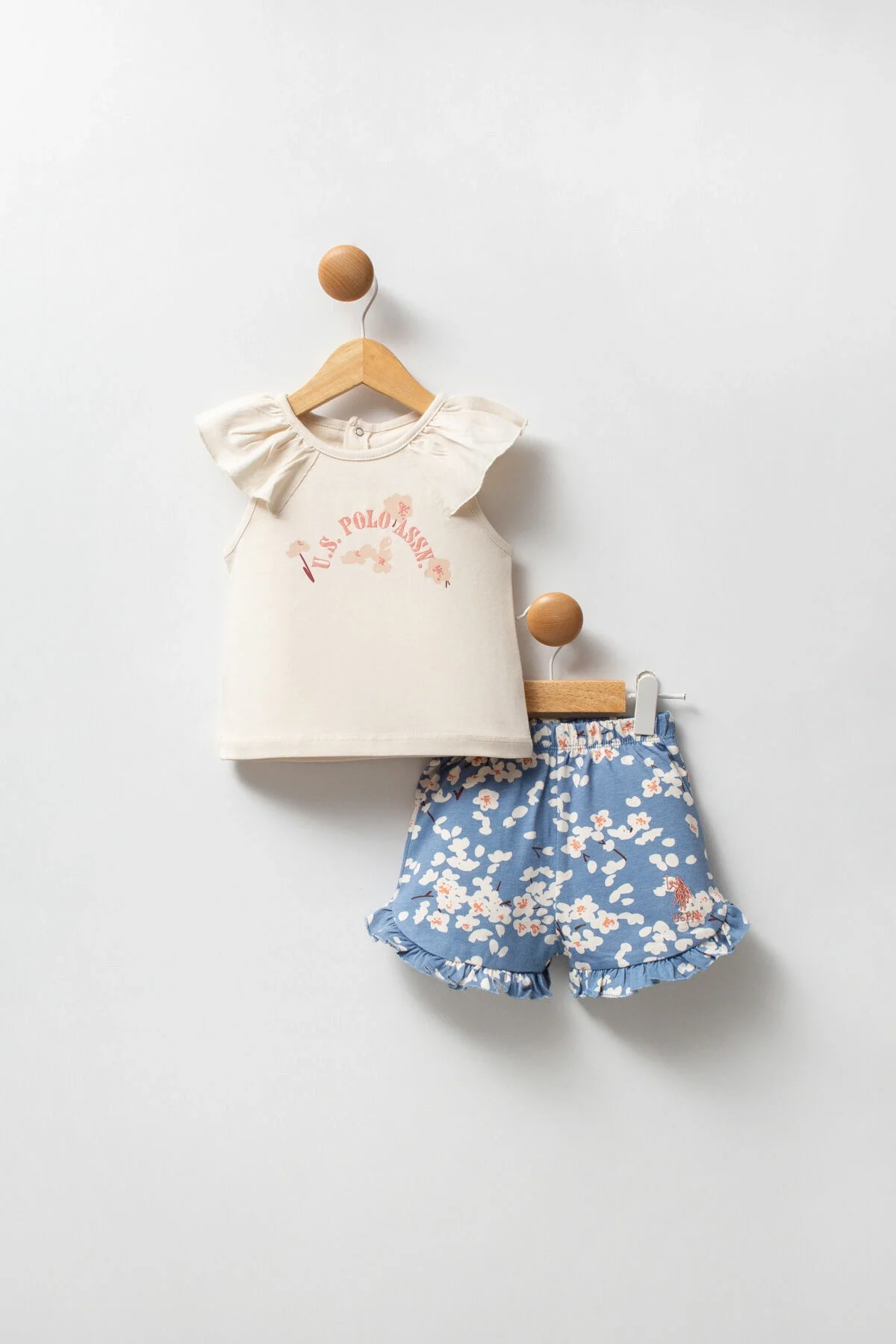 U.S. Polo Assn Kız Bebek Krem Takım