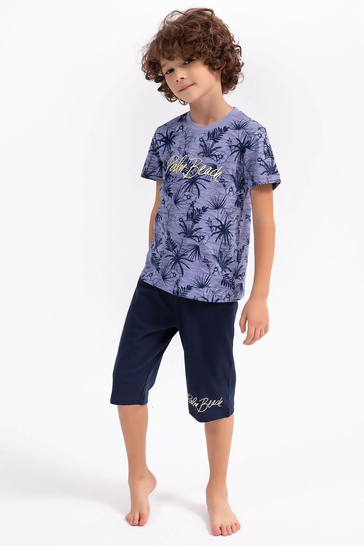 Rolypoly Erkek Çocuk Mor Kapri Takım