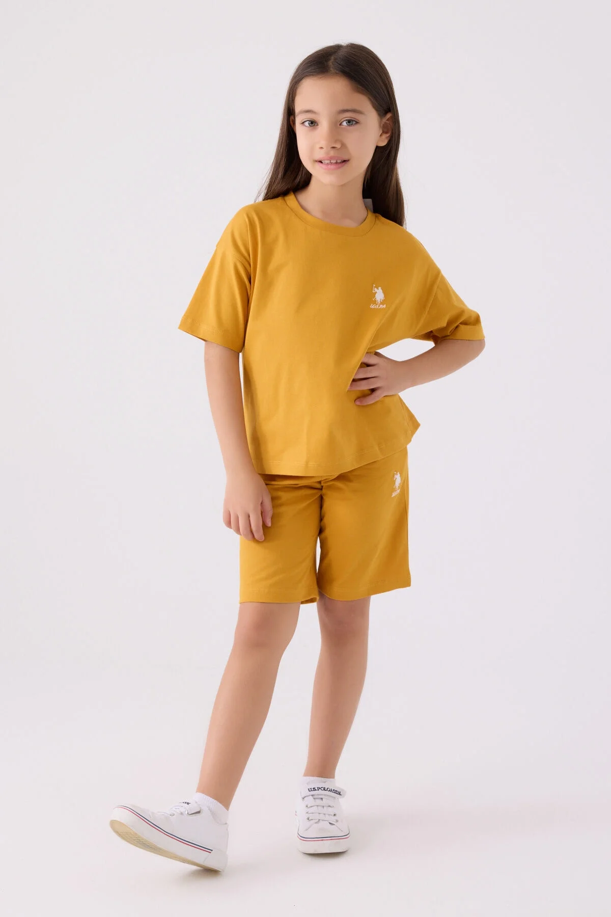 U.S. Polo Assn Kız Çocuk Sarı Bermuda Takım