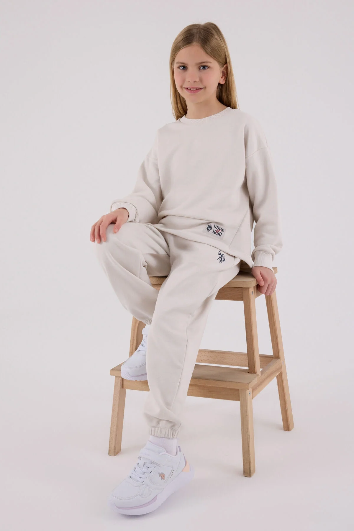 U.S. Polo Assn Kız Çocuk Beyaz Eşofman Takımı