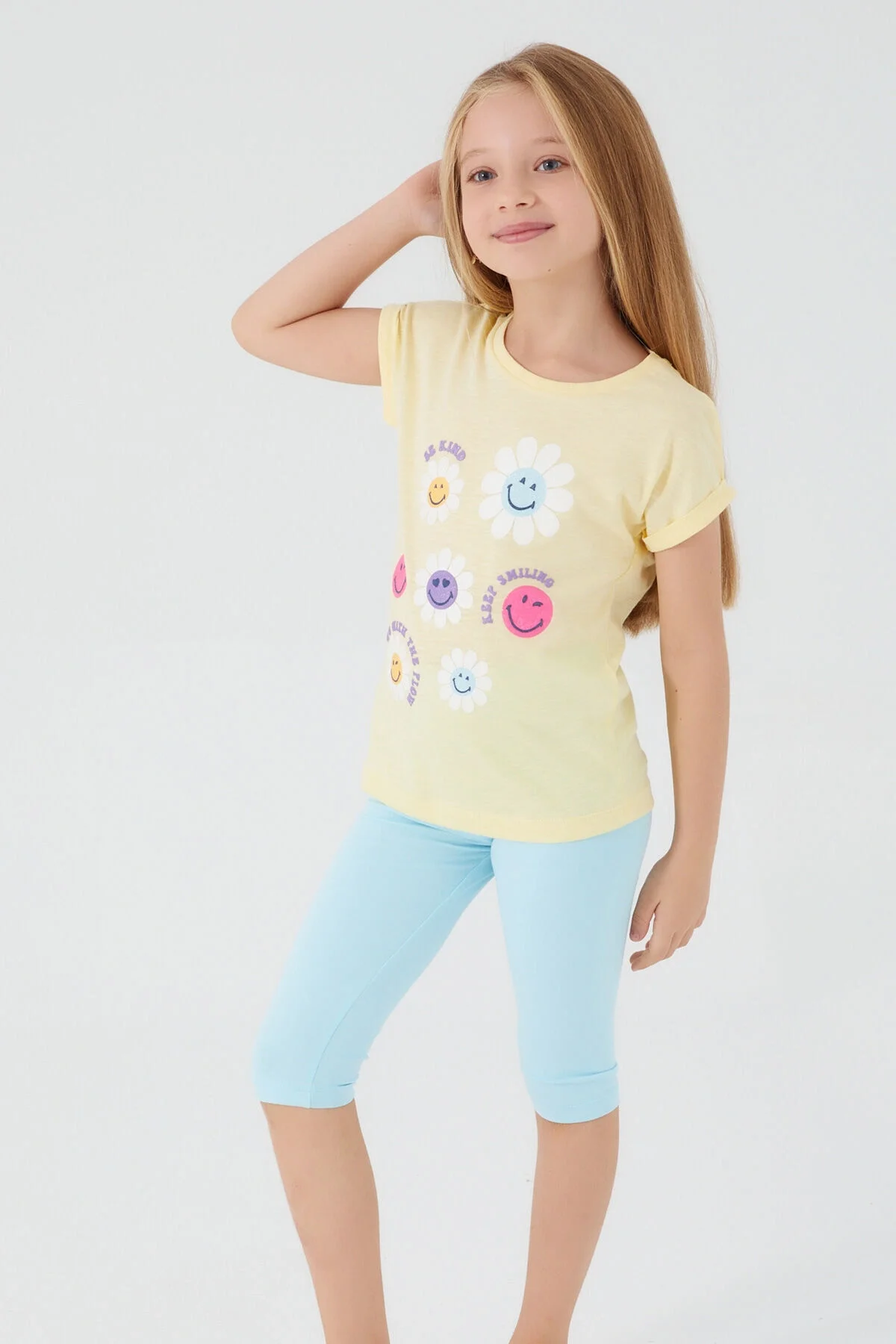 Rolypoly Kız Çocuk Sarı Kapri Takımı