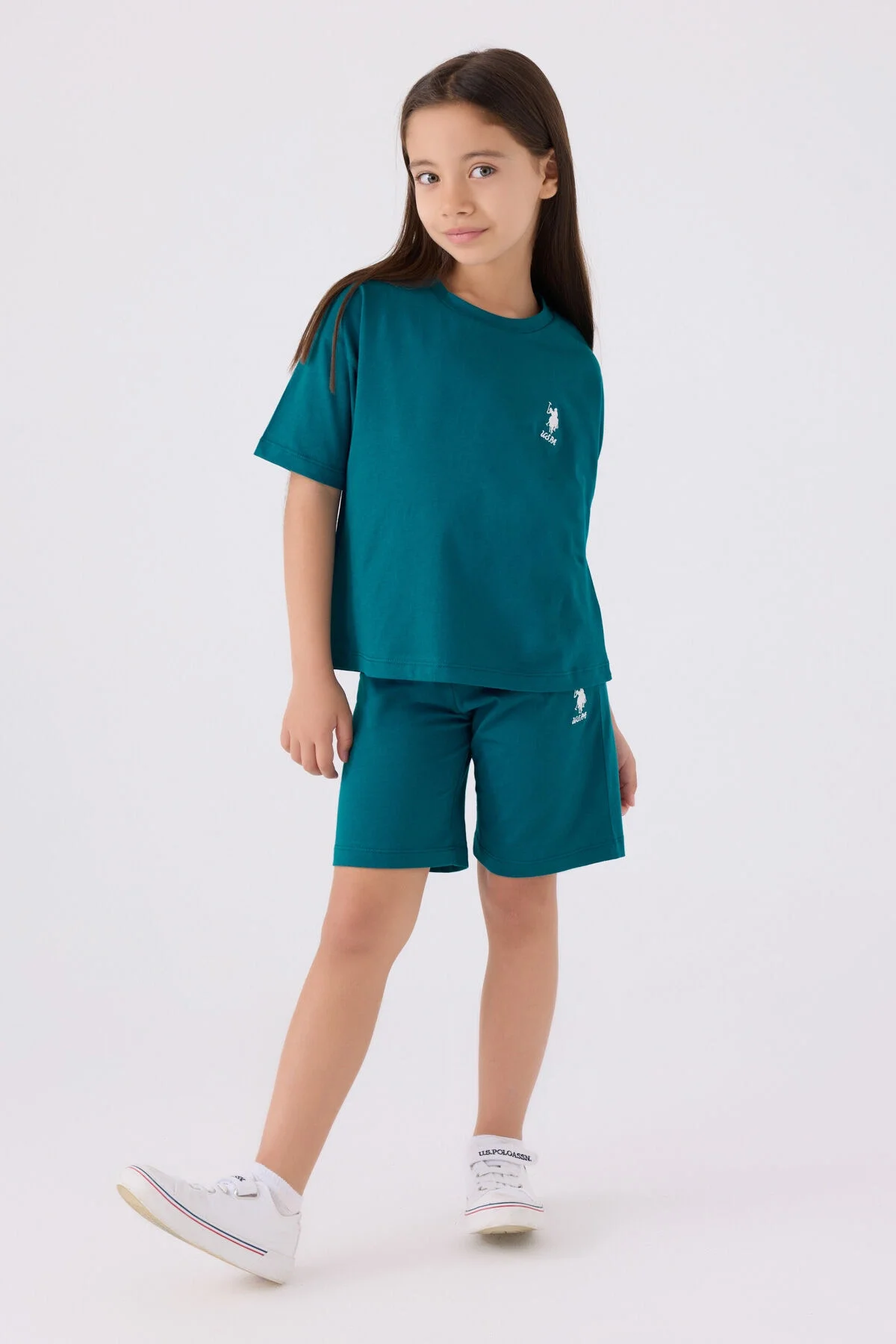 U.S. Polo Assn Kız Çocuk Yeşil Bermuda Takım