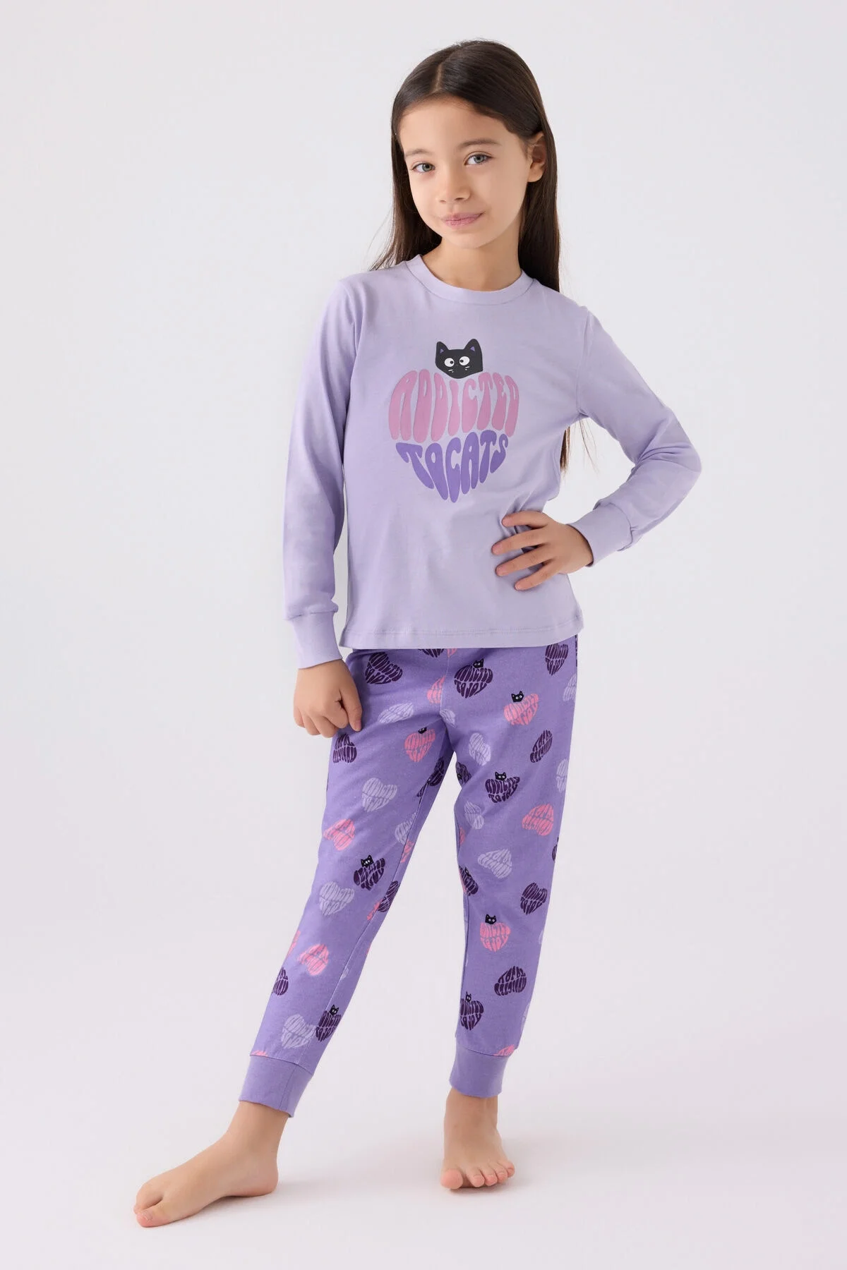 Rolypoly Kız Çocuk Mor Pijama Takımı