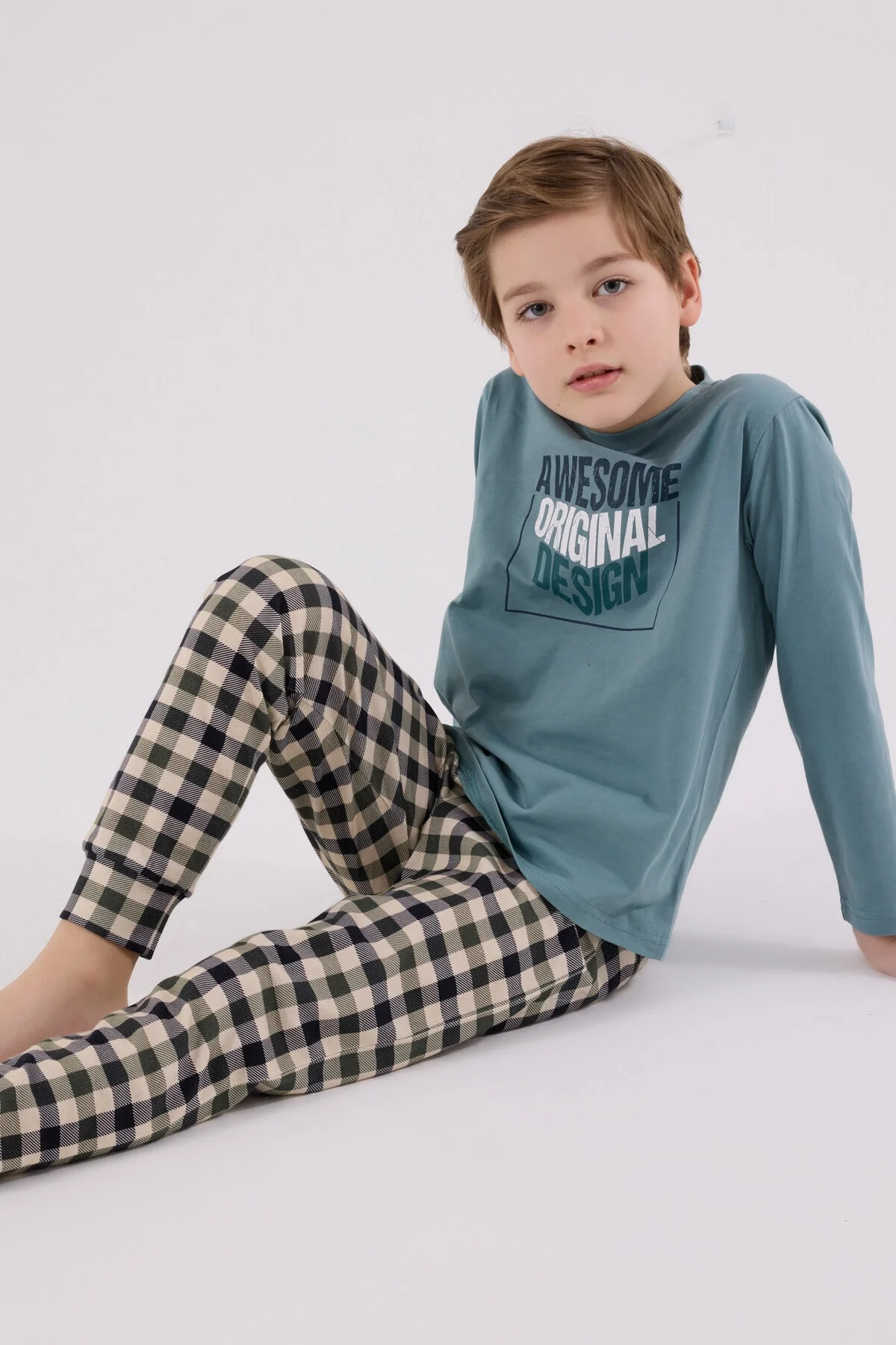 Arnetta Erkek Çocuk Yeşil Pijama Takımı