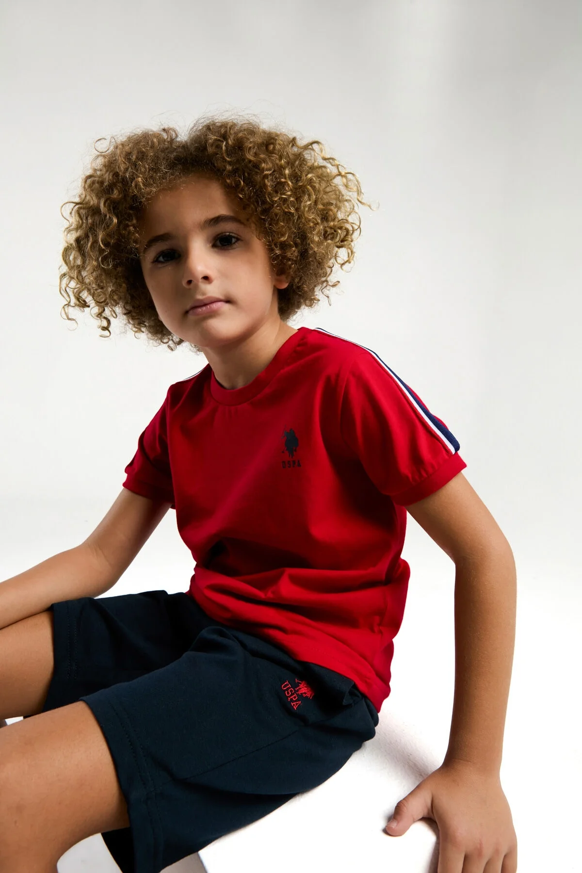 U.S. Polo Assn Erkek Çocuk Kırmızı Bermuda Takım