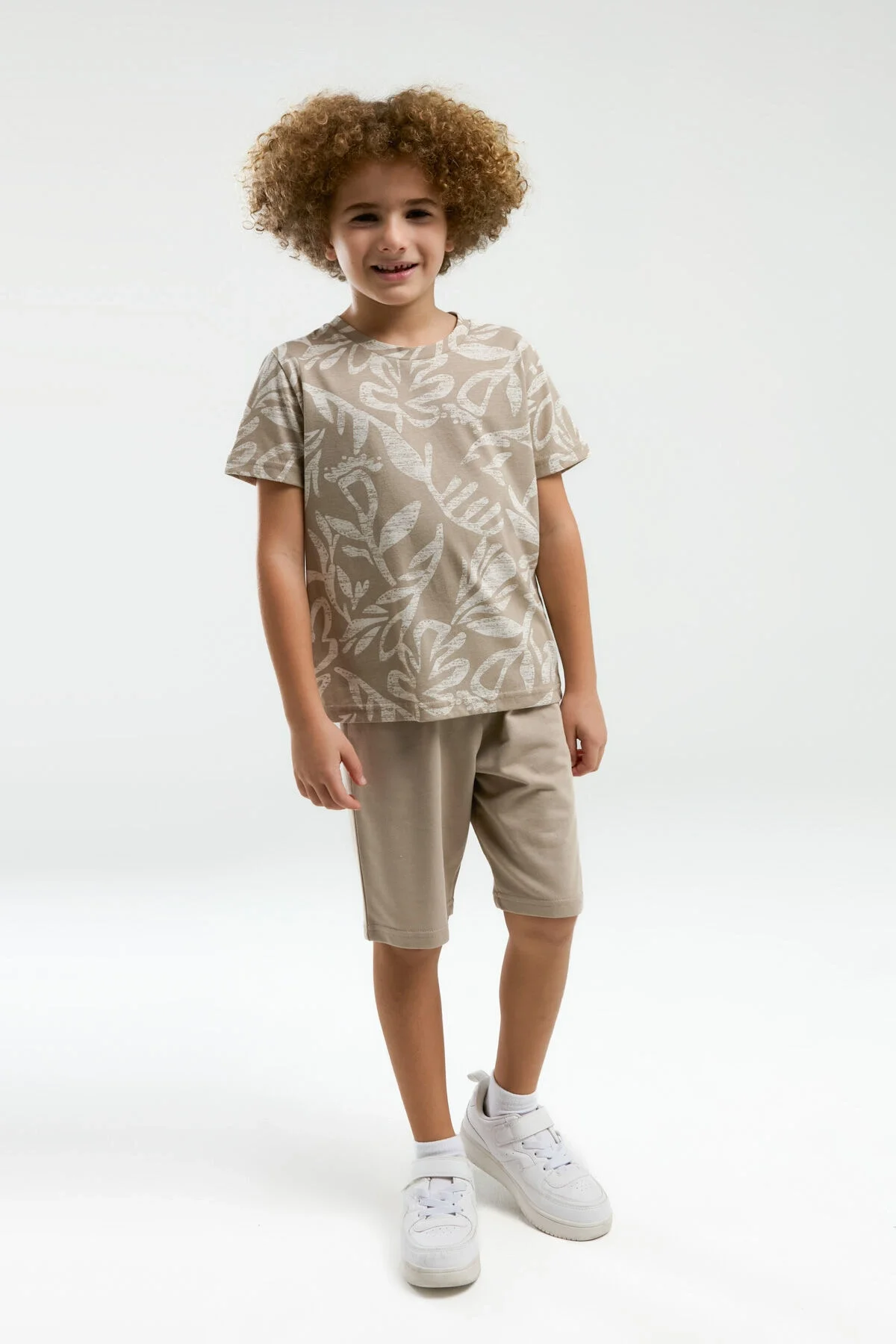 Arnetta Erkek Çocuk Krem Bermuda Takım