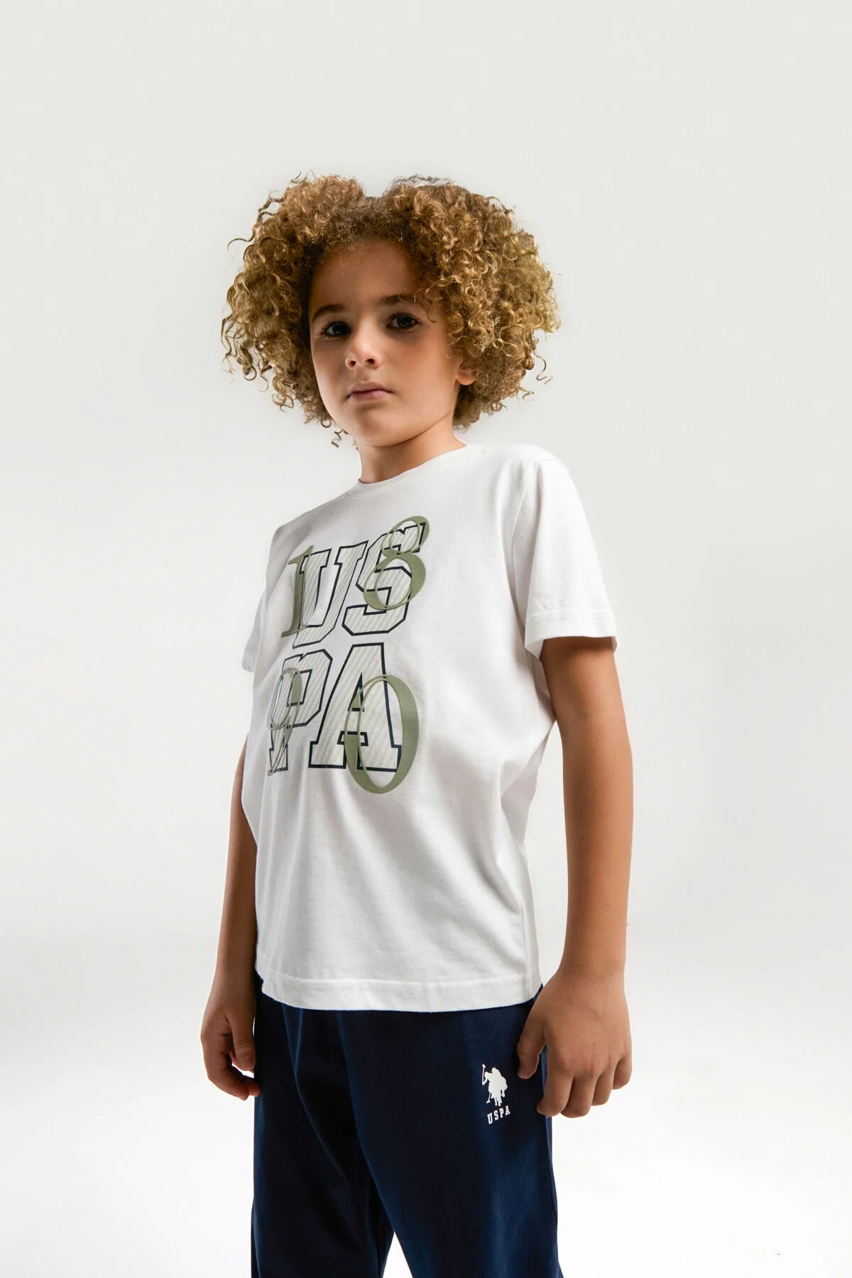 U.S. Polo Assn Erkek Çocuk Beyaz Pijama Takımı