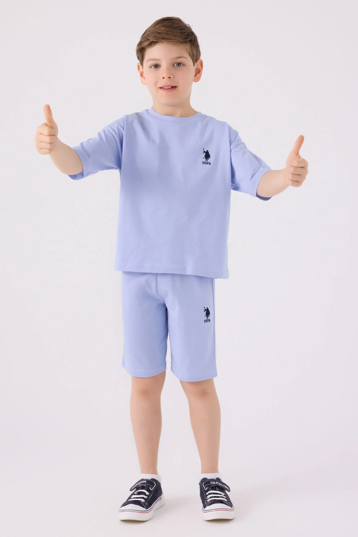 U.S. Polo Assn Erkek Çocuk Mavi Bermuda Takım