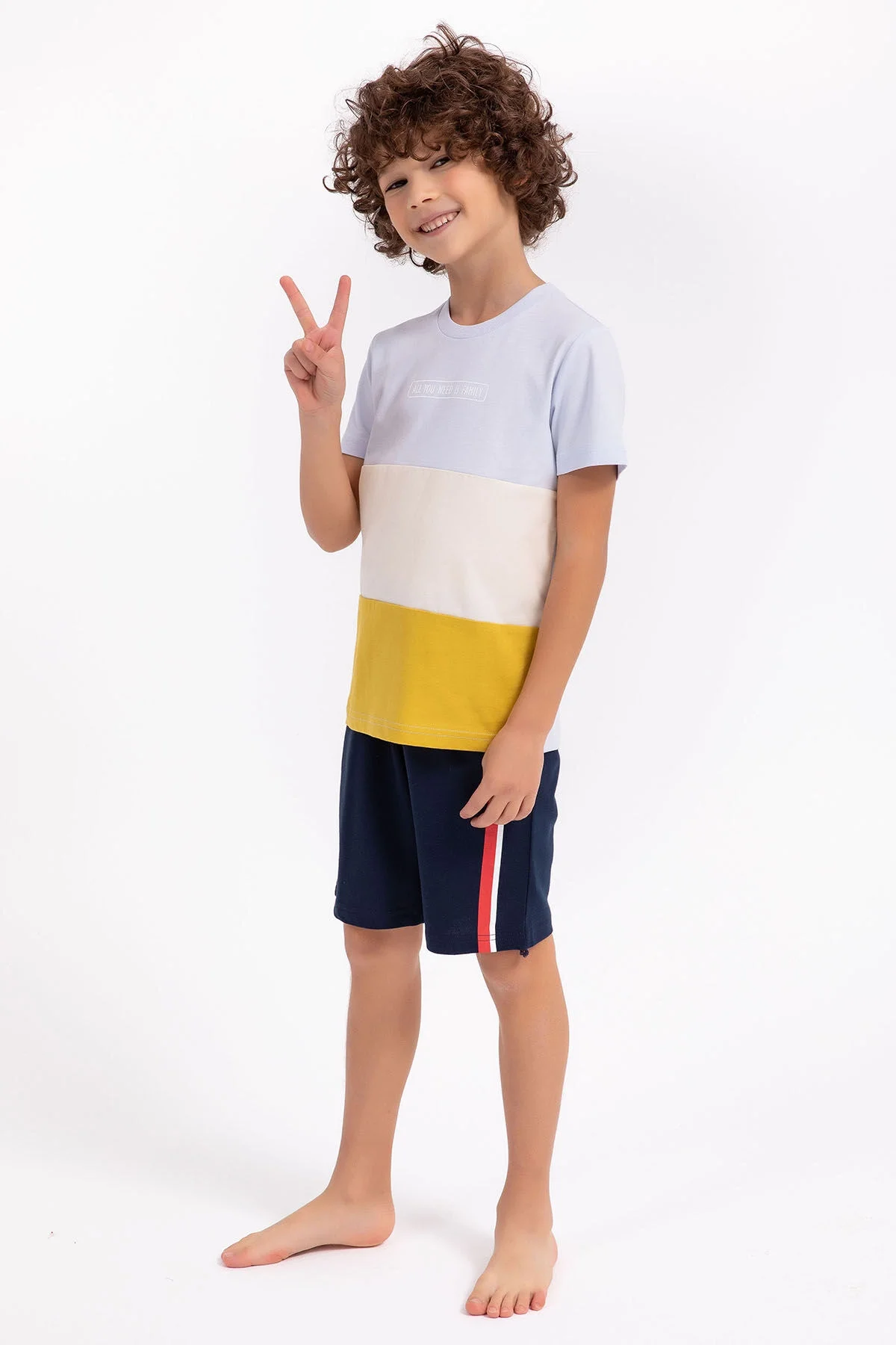 Arnetta Erkek Çocuk Mavi Bermuda Takım