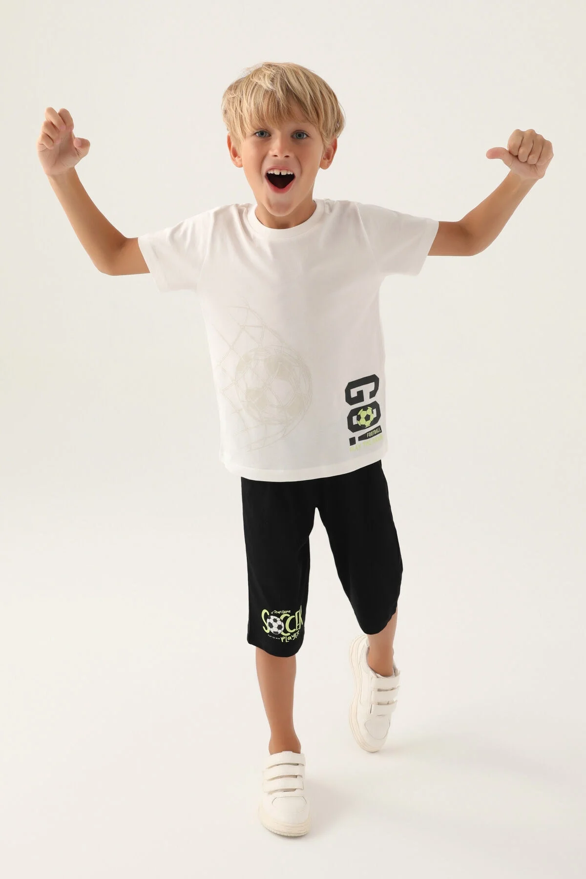 Rolypoly Erkek Çocuk Beyaz Kapri Takım