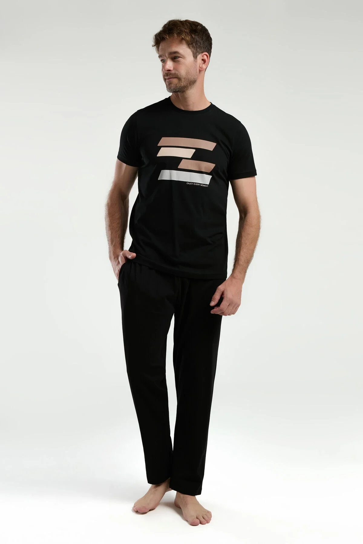 Arnetta Erkek Siyah Pijama Takımı