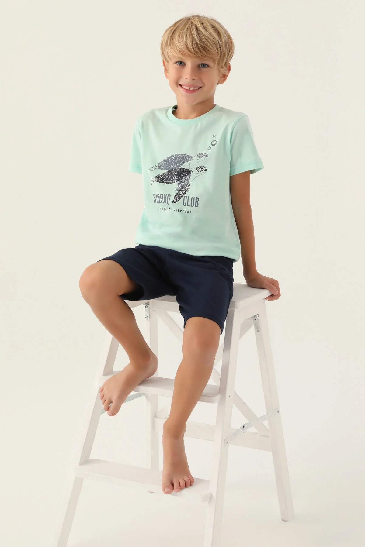 Arnetta Erkek Çocuk Mavi Bermuda Takım