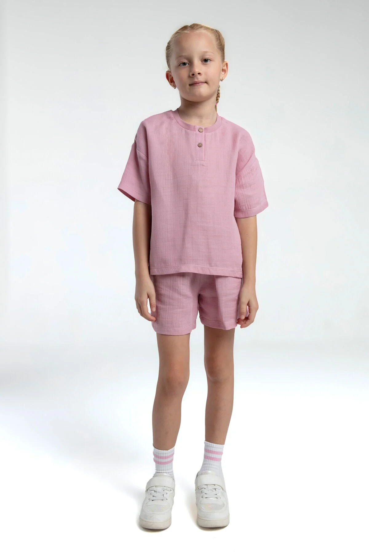 Rolypoly Kız Çocuk Pembe Şort Takım